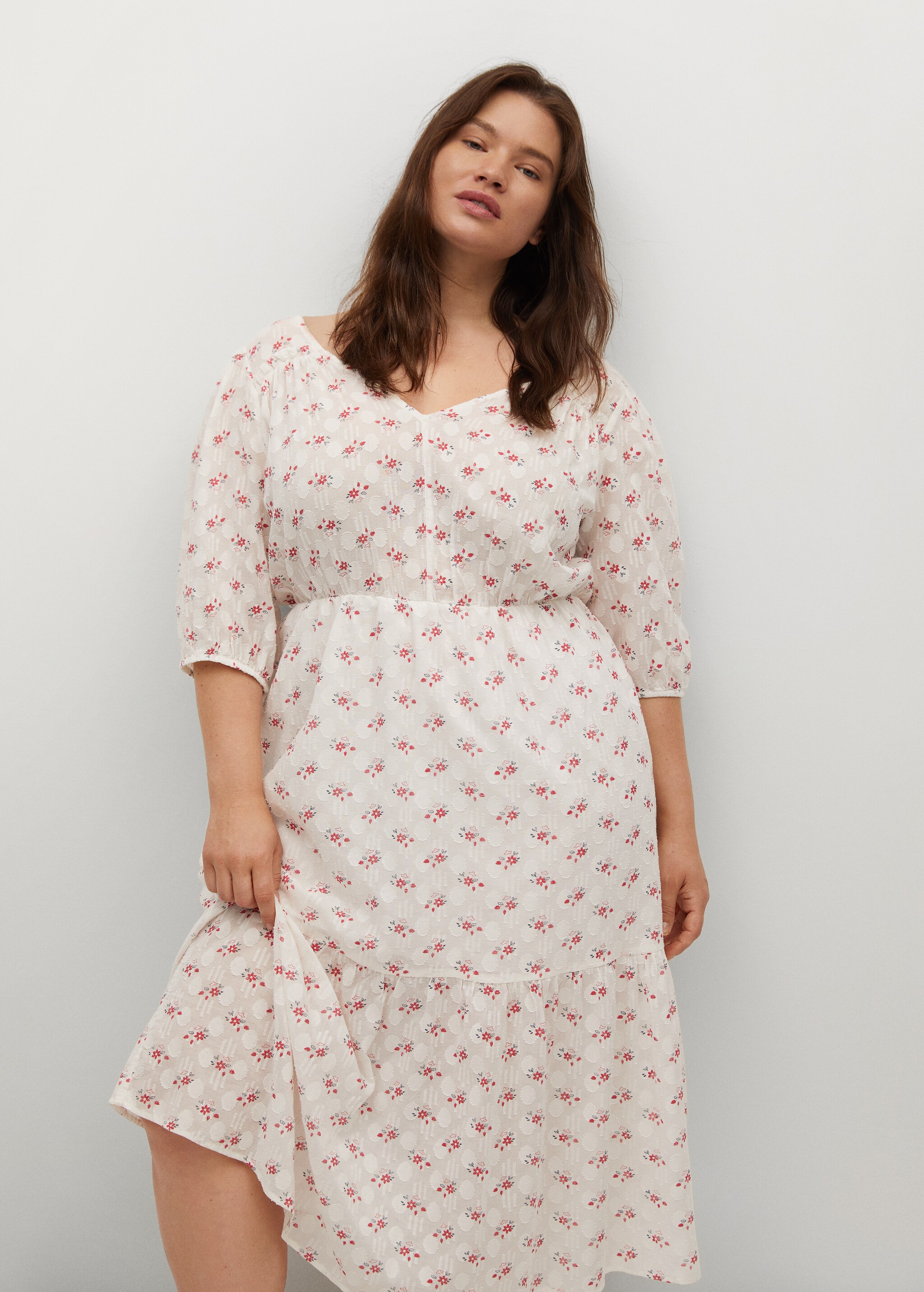 Vestido estampado textura - Plano medio