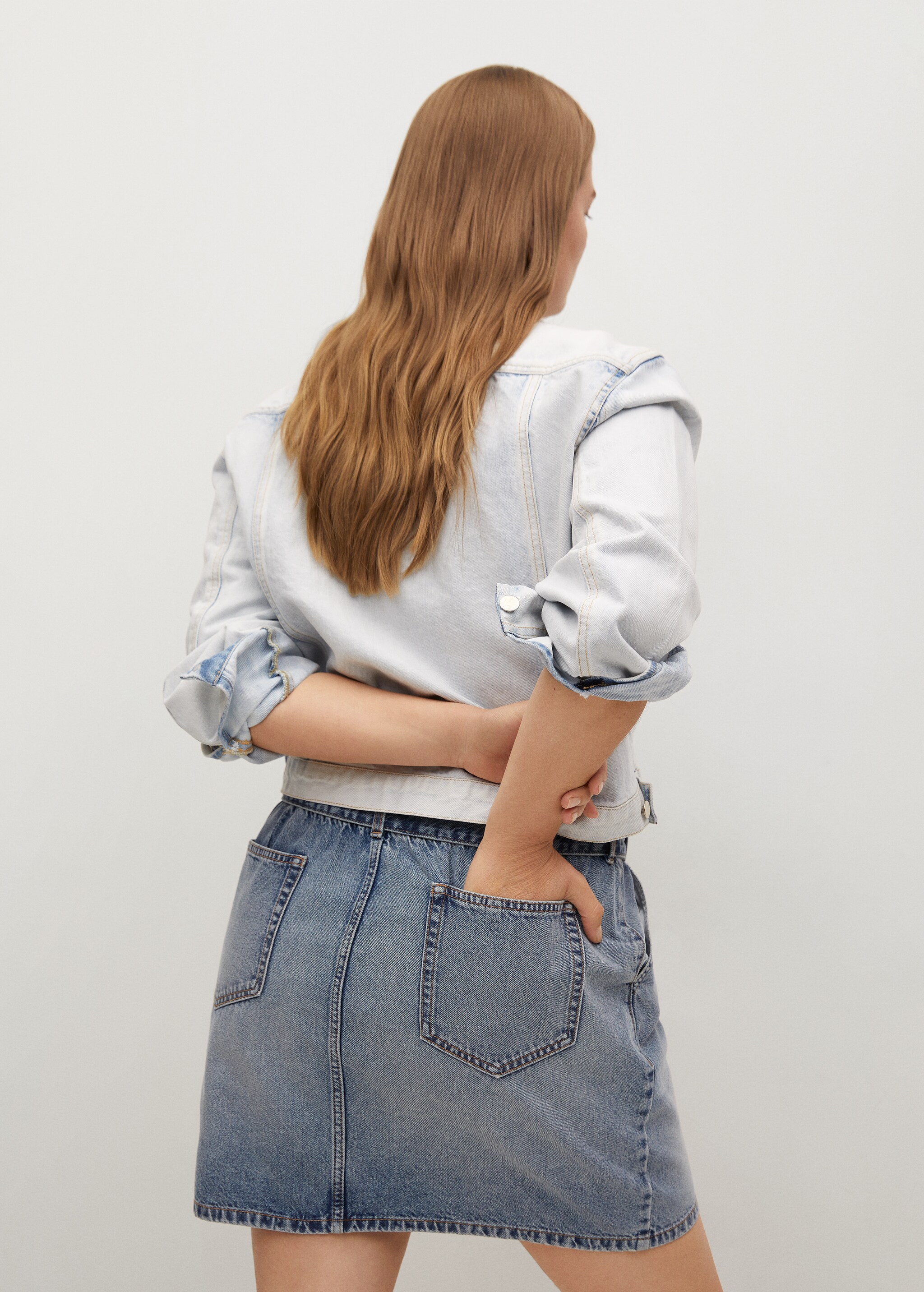 Falda denim cintura elástica - Reverso del artículo