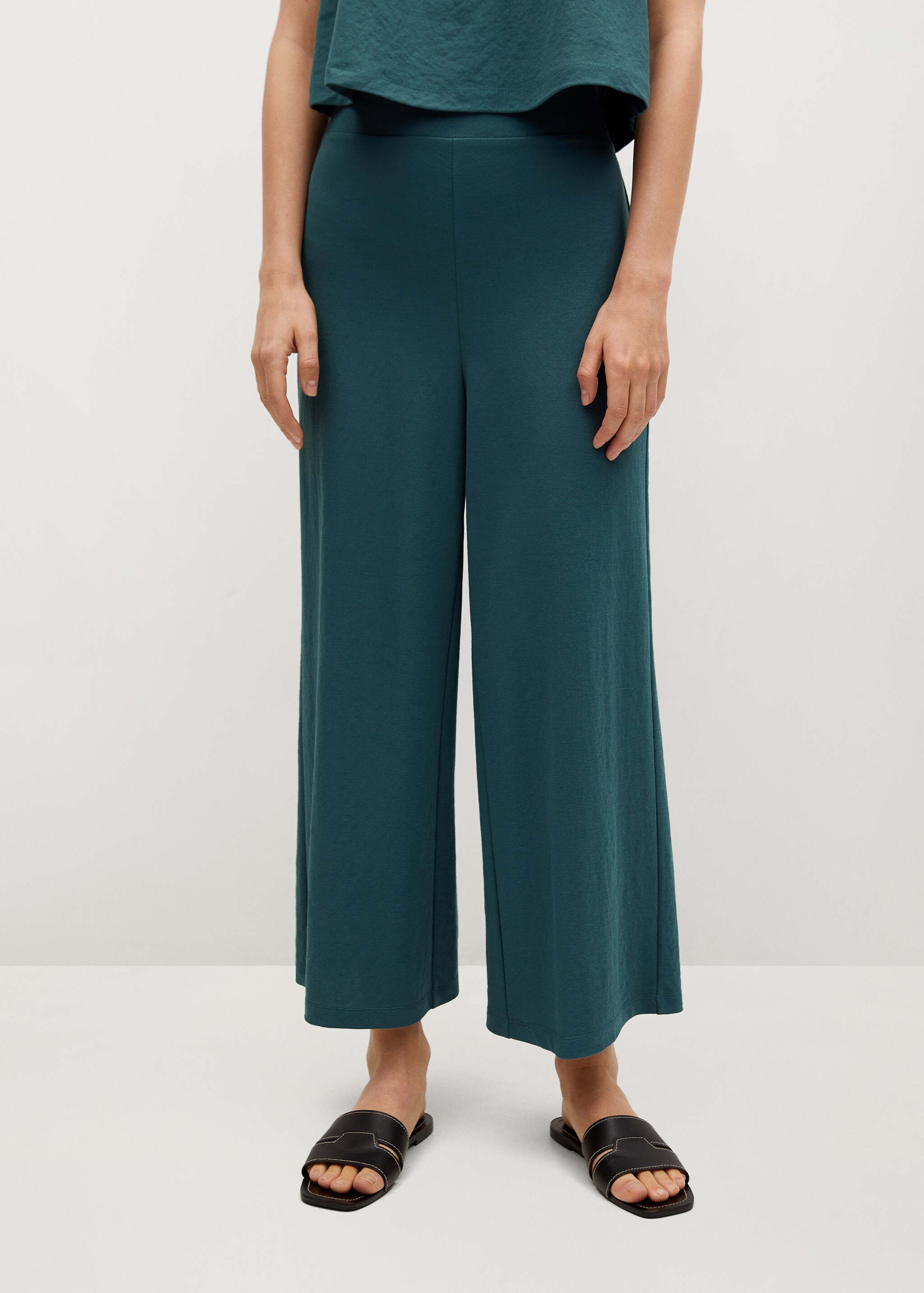 Splývavé kalhoty culottes - Náhled ve středové rovině