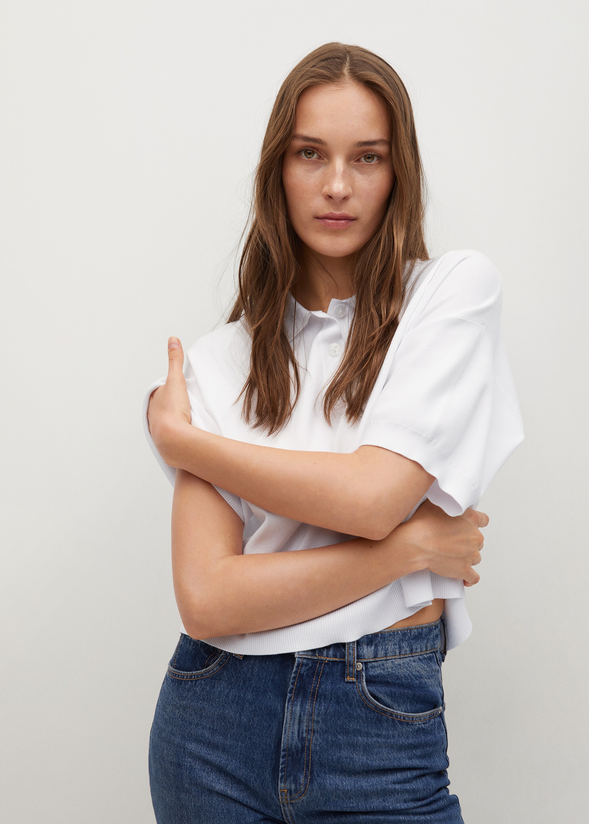Crop oversized polo shirt - Medium plane