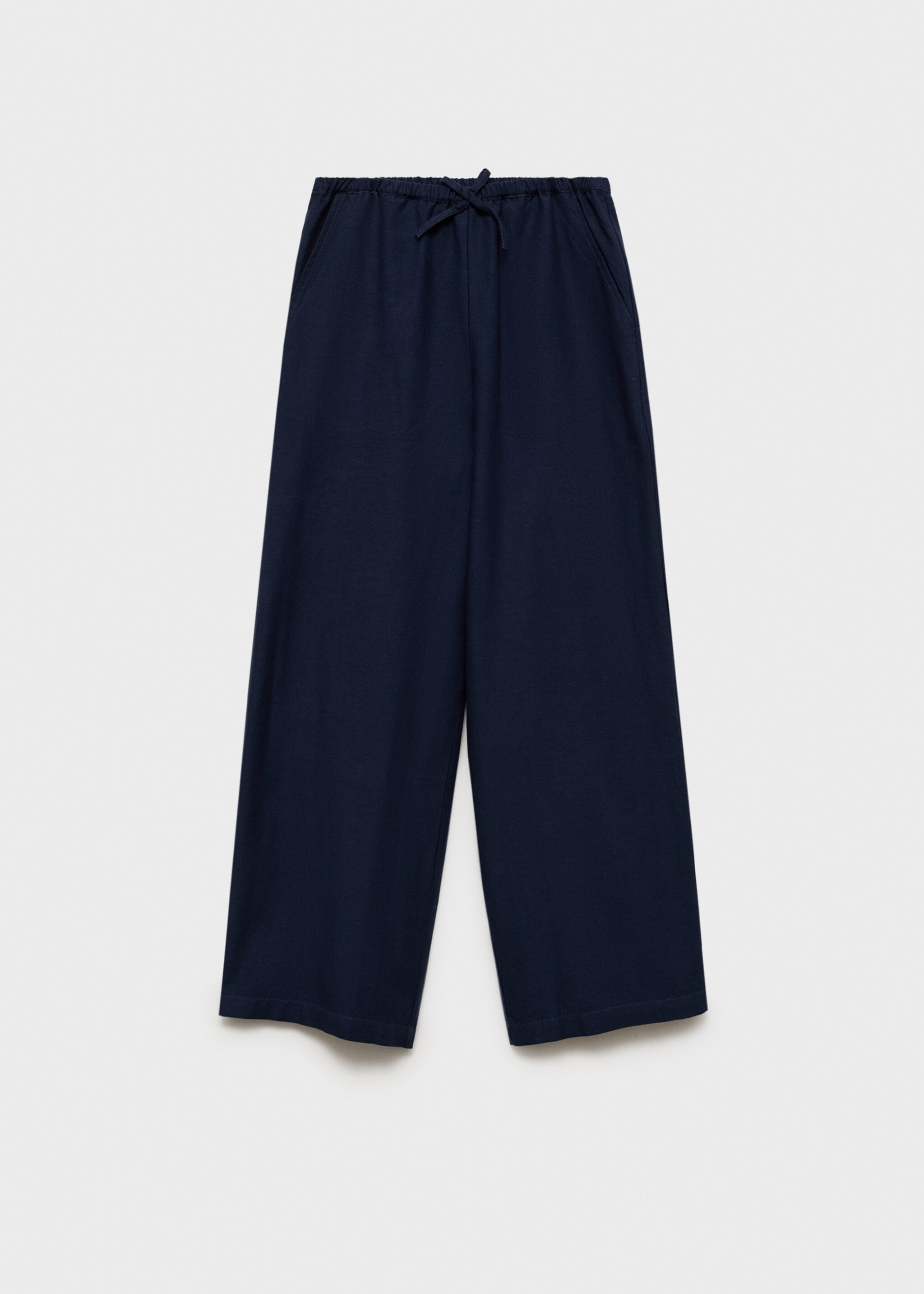 Byxa linne bomull - Artikel utan modell, Navy blå. Ref: 87097161-00.