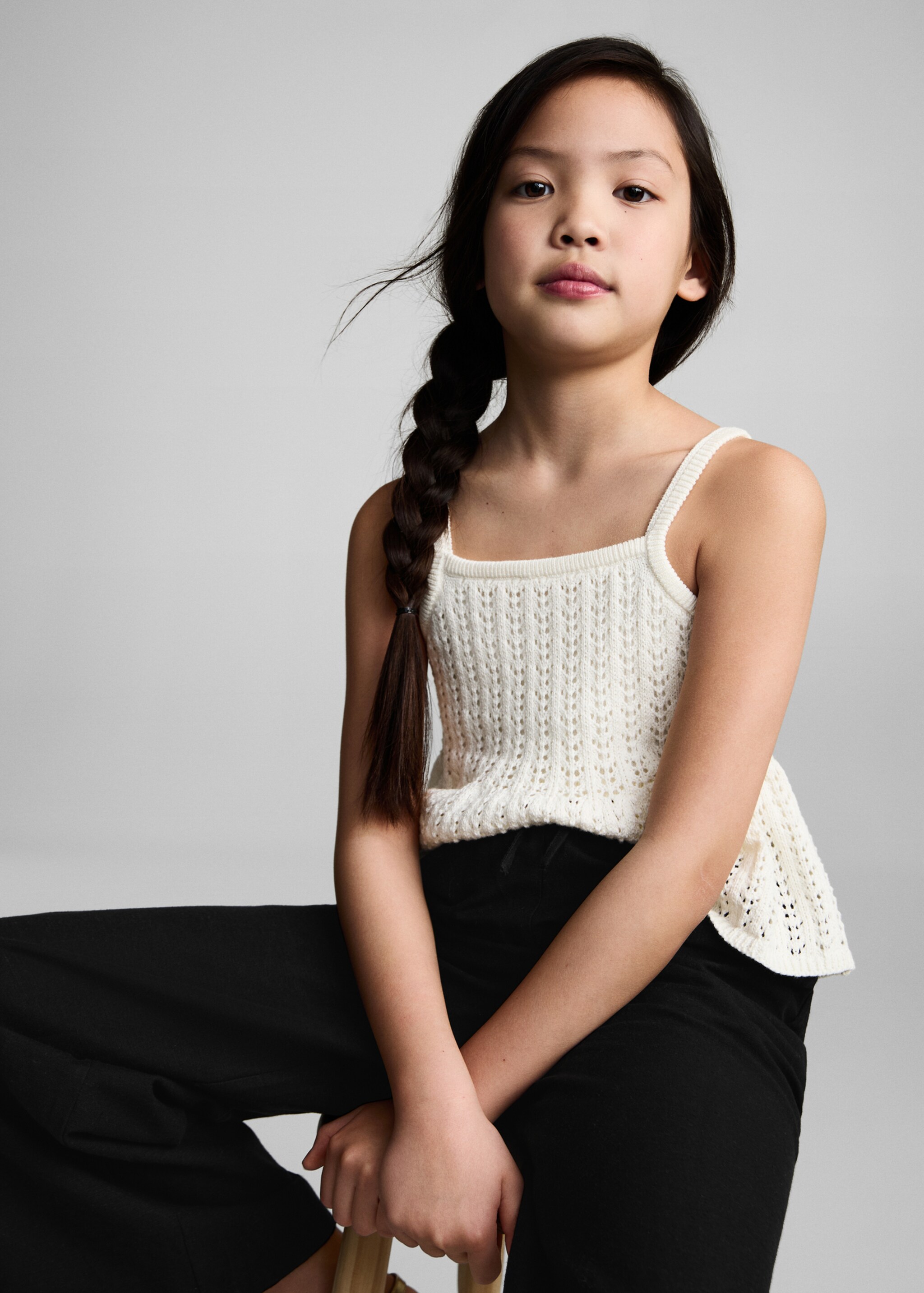 Byxa linne bomull - Detaljer om artikeln 2, Svart. Ref: 87097161-00.