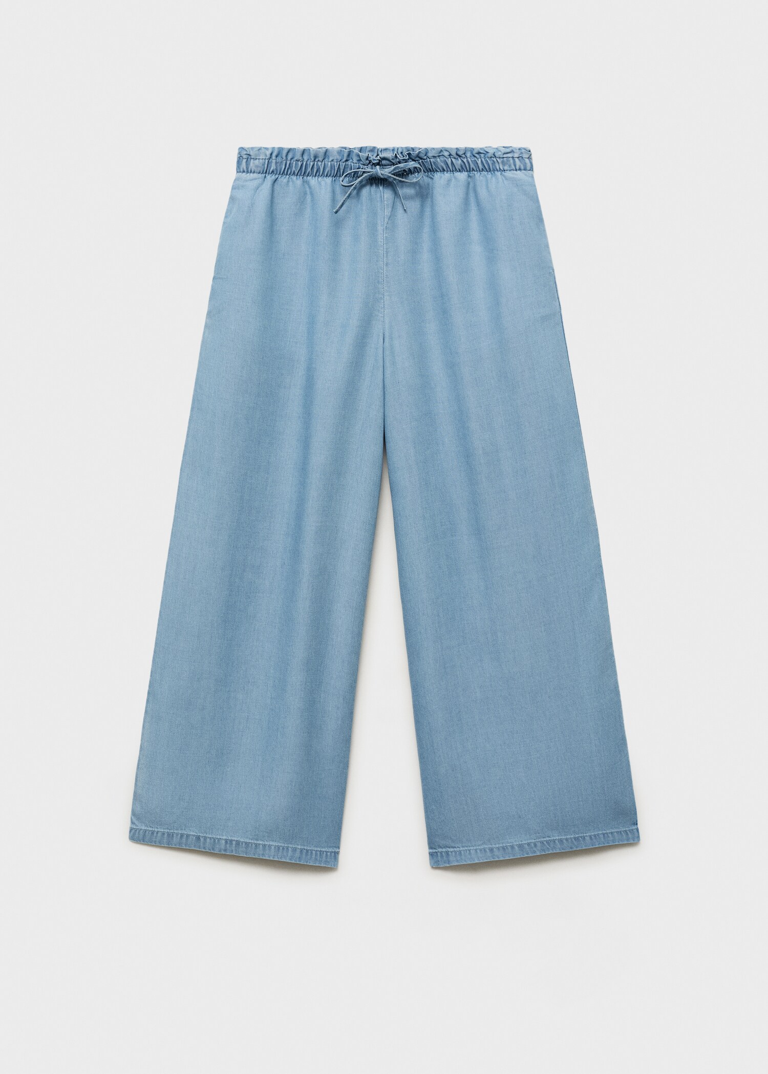 Gerade, fließende Hose mit Schleife - Artikel ohne Model