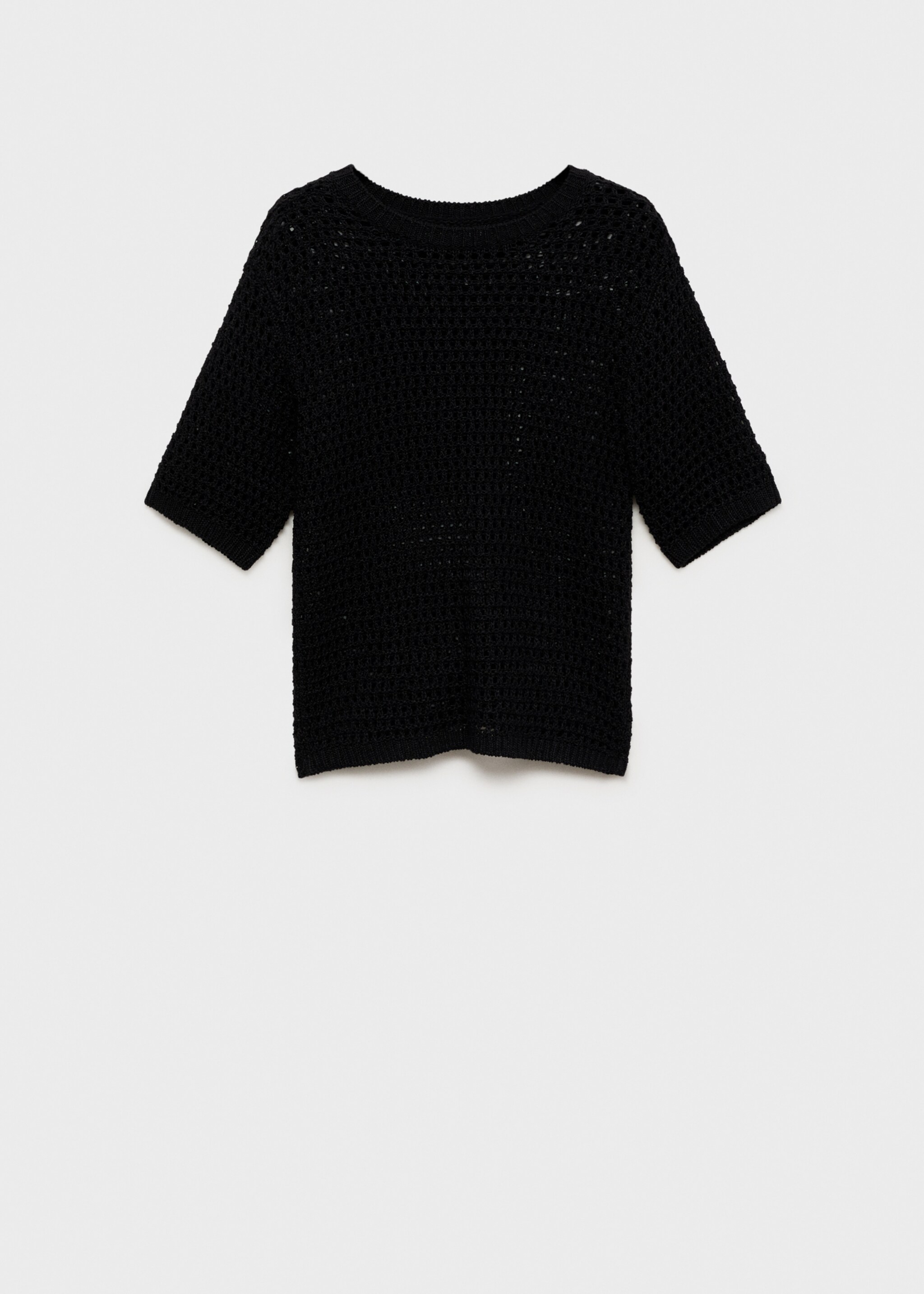 Jersei ganxet màniga curta - Article sense model, Negre. Ref: 87097171-00.