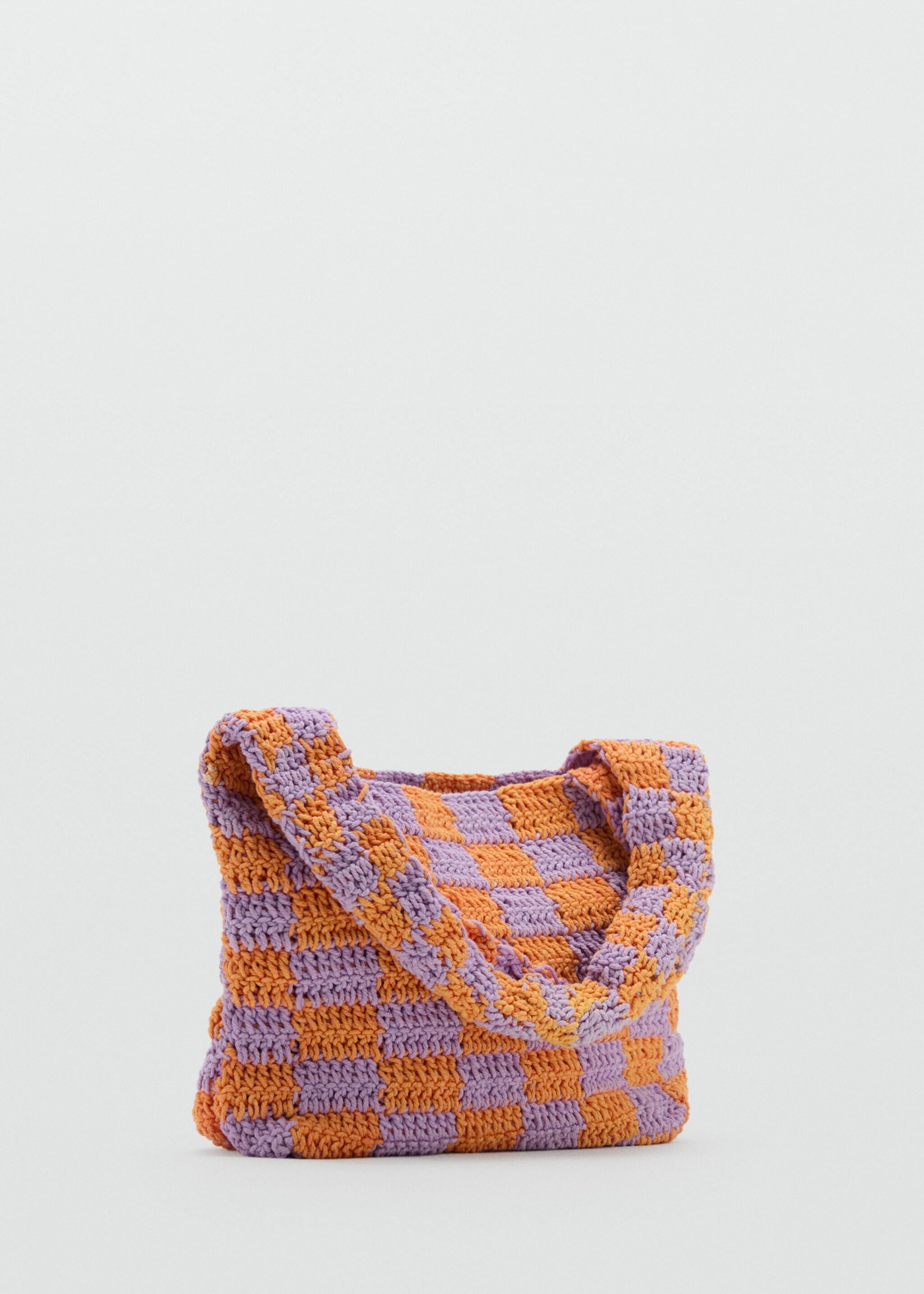 Crochet handbag - Medium plane, Orange. Ref: 87097180-00.