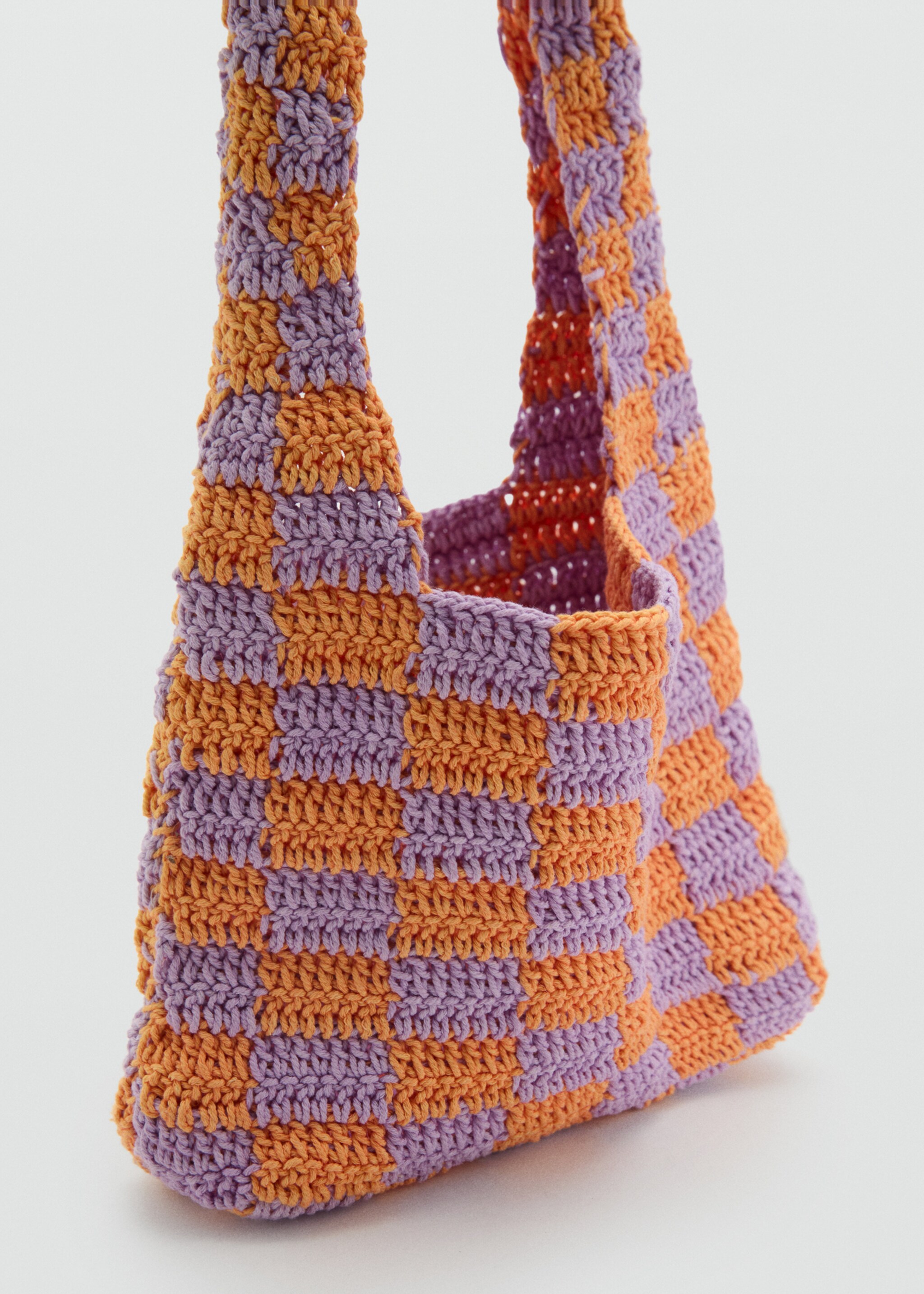 Crochet handbag - Details of the article 2, Orange. Ref: 87097180-00.