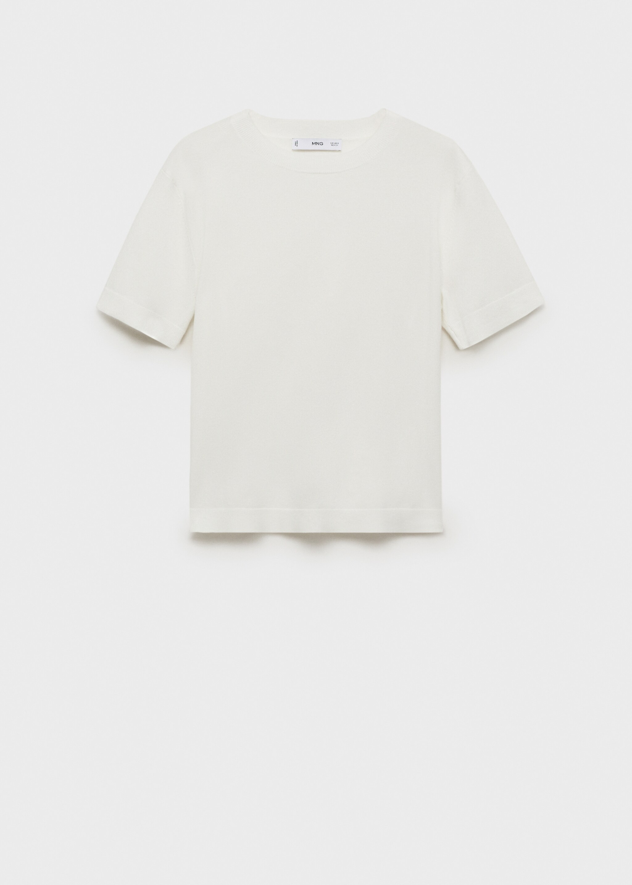 Short-sleeved fine-knit sweater - Article without model, White. Ref: 87097181-00.