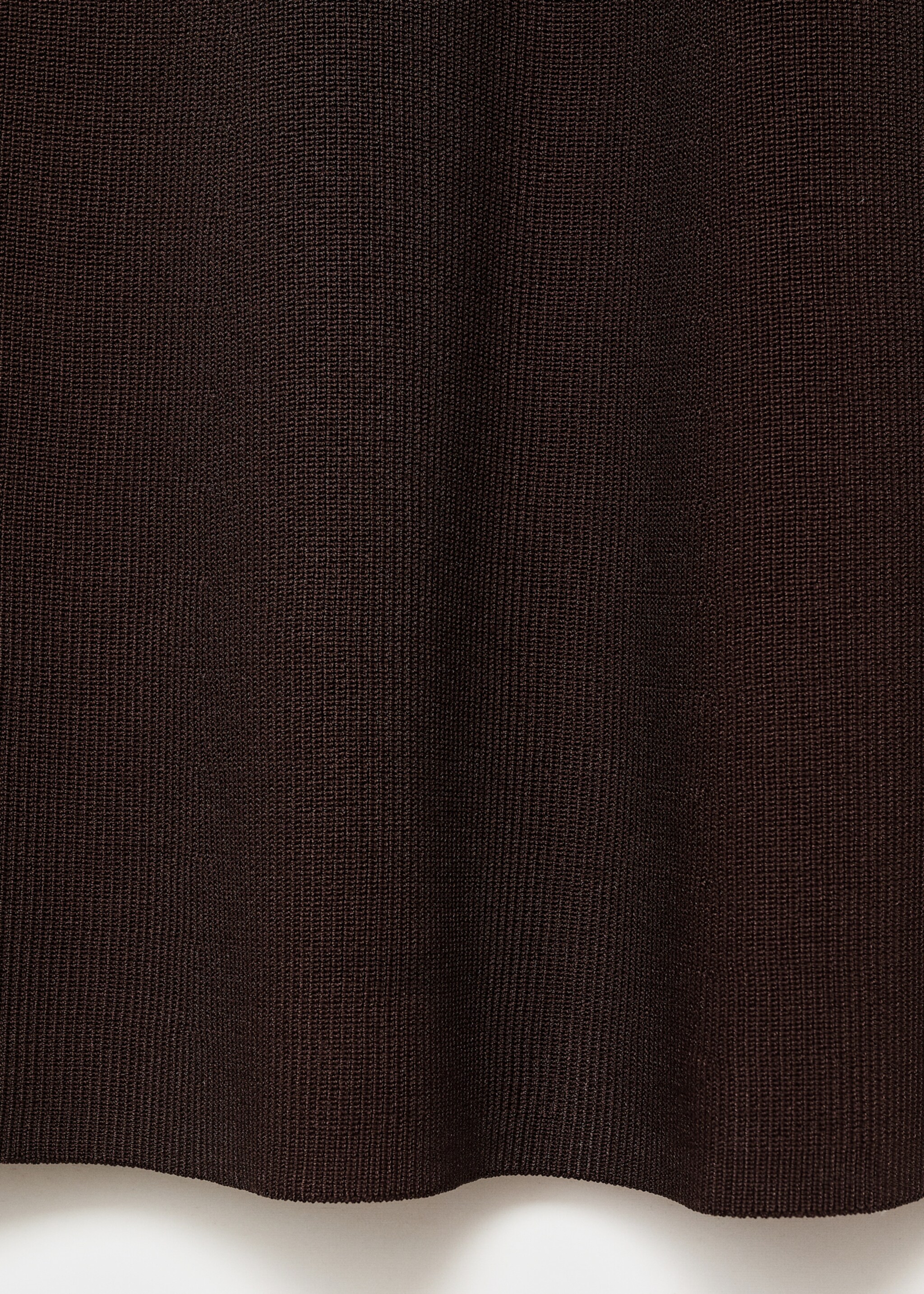 Perkins-neck knitted dress - Details of the article 0, Chocolate. Ref: 87097184-00.