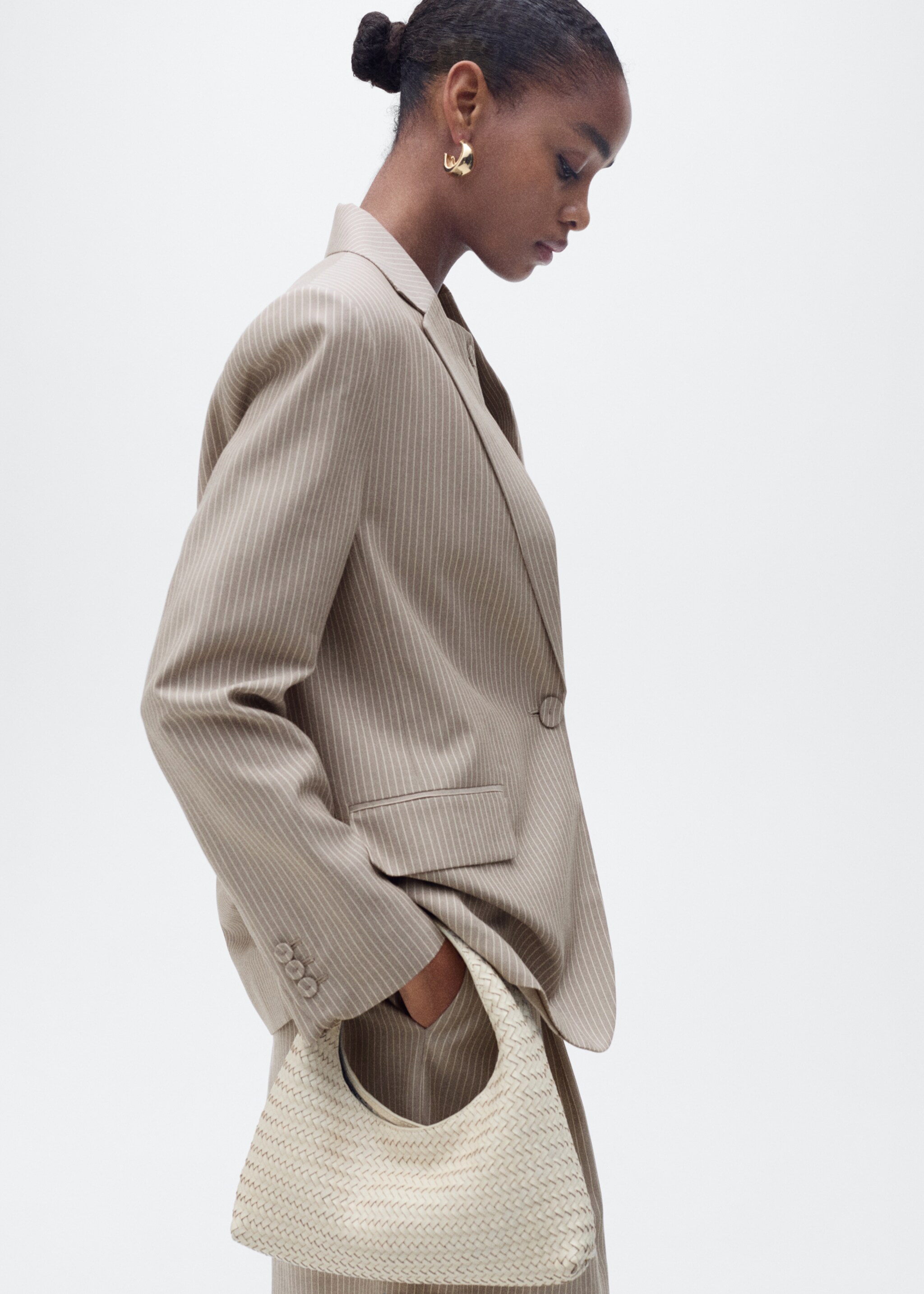 Lyocell suit blazer - Medium plane, Medium Brown. Ref: 87097186-00.