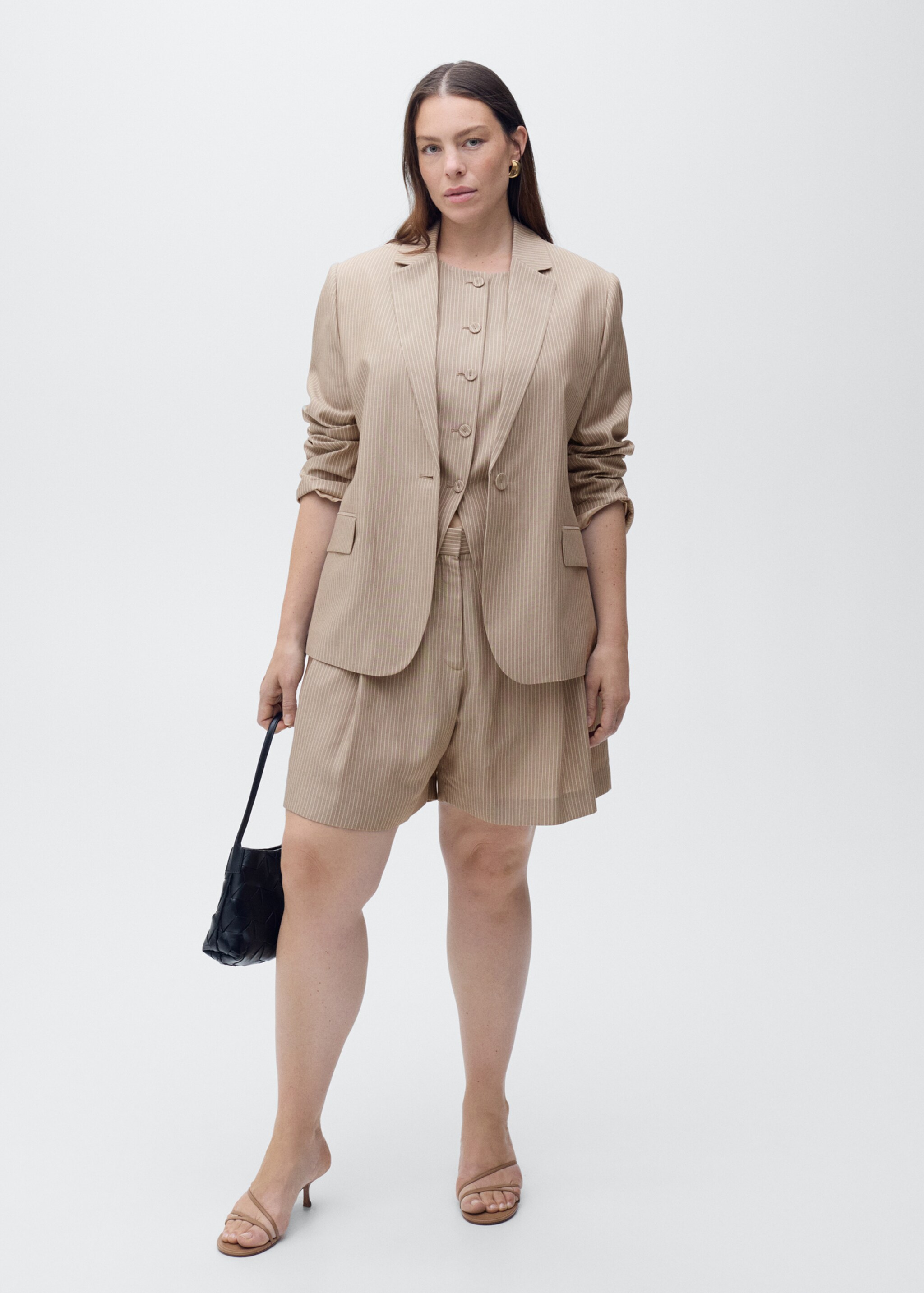 Lyocell suit blazer - Details of the article 3, Medium Brown. Ref: 87097186-00.