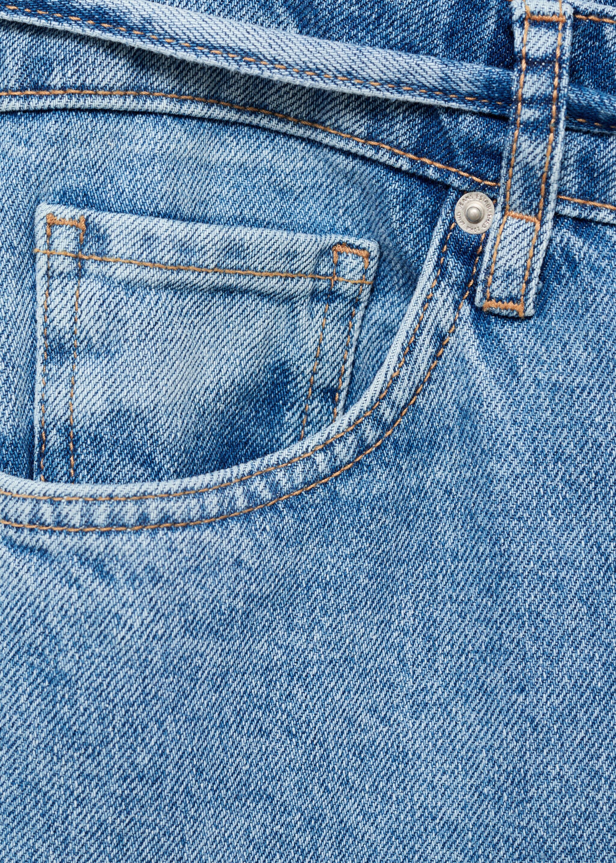 Low-rise wide leg jeans with belt - Details of the article 0, Medium Blue. Ref: 87097187-00.