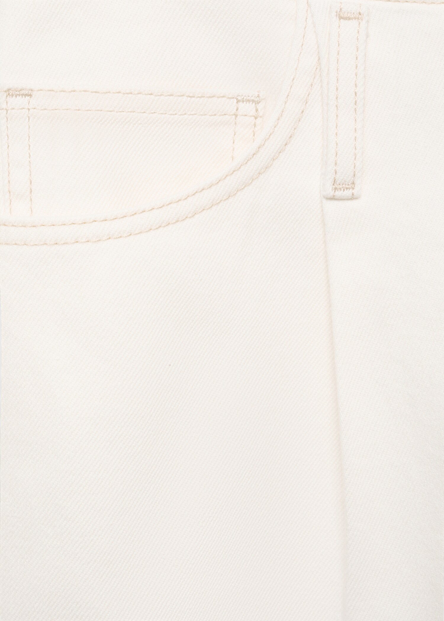 Wide leg denim trousers with frayed waist - Details of the article 0