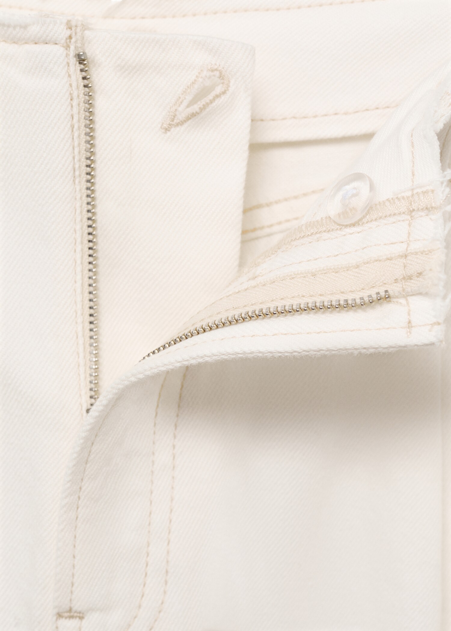 Wide leg denim trousers with frayed waist - Details of the article 8