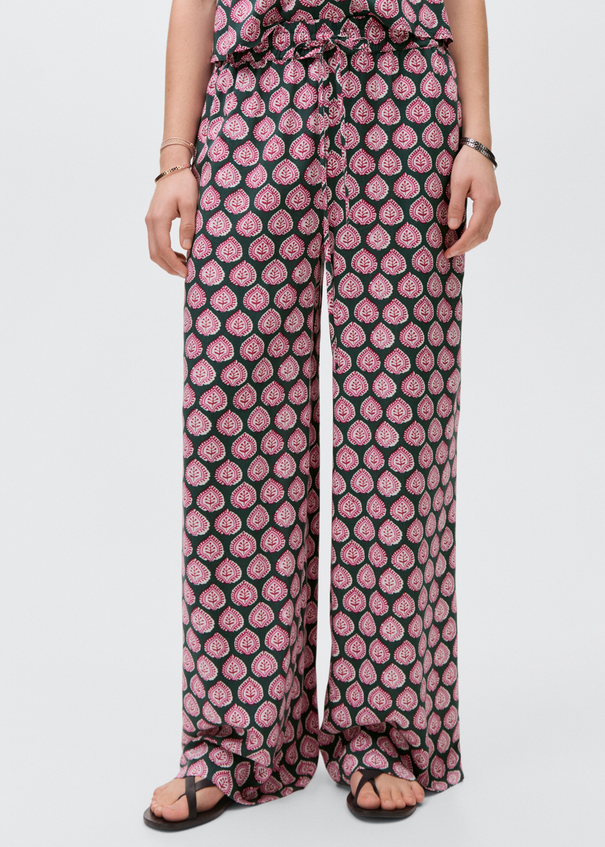 Παντελόνι ίσια γραμμή τύπωμα - Λεπτομέρεια του προϊόντος 6, Πράσινο Σκούρο. Ref: 87097680-00.