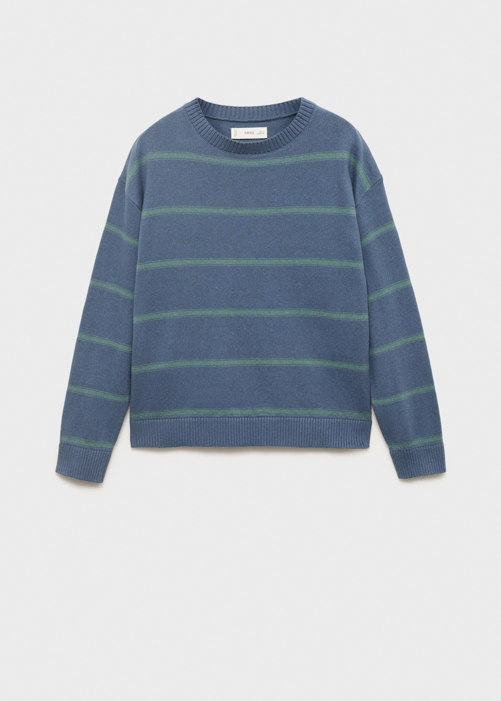 Striped cotton-blend sweater - Article without model, Blue. Ref: 87097682-00.