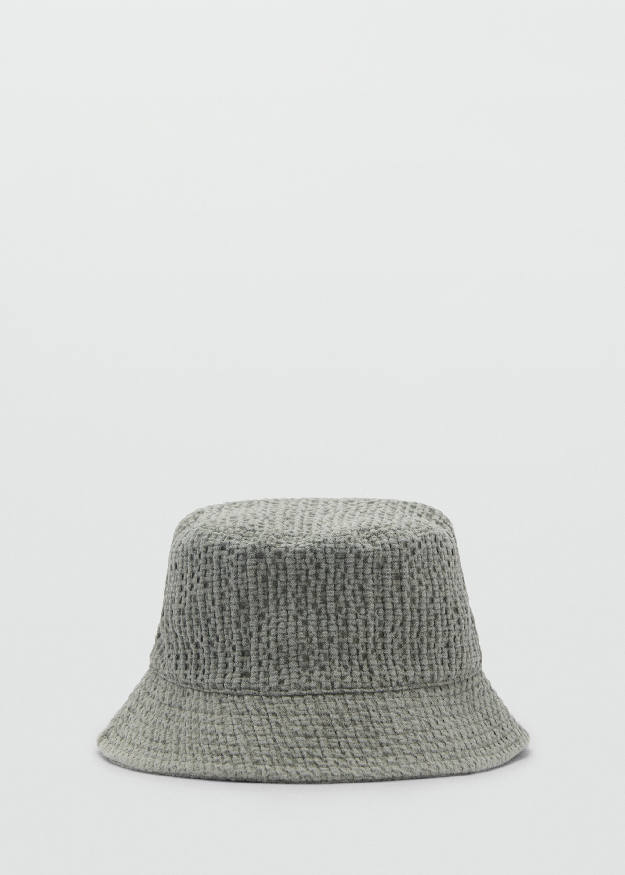 Textured cotton bucket hat - Article without model, Green. Ref: 87097687-00.