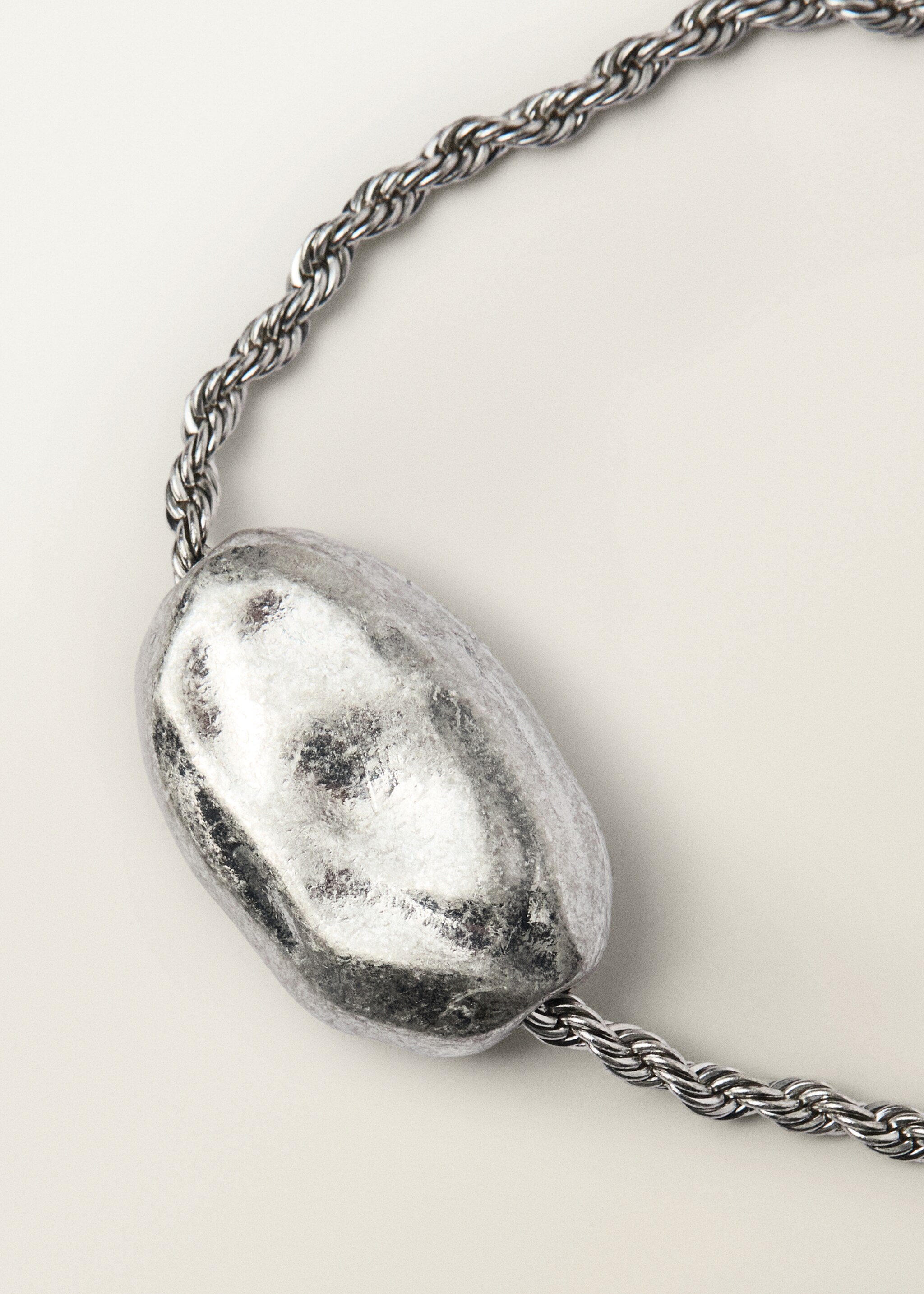 Key necklace with beads - Details of the article 1, Silver. Ref: 87097711-00.