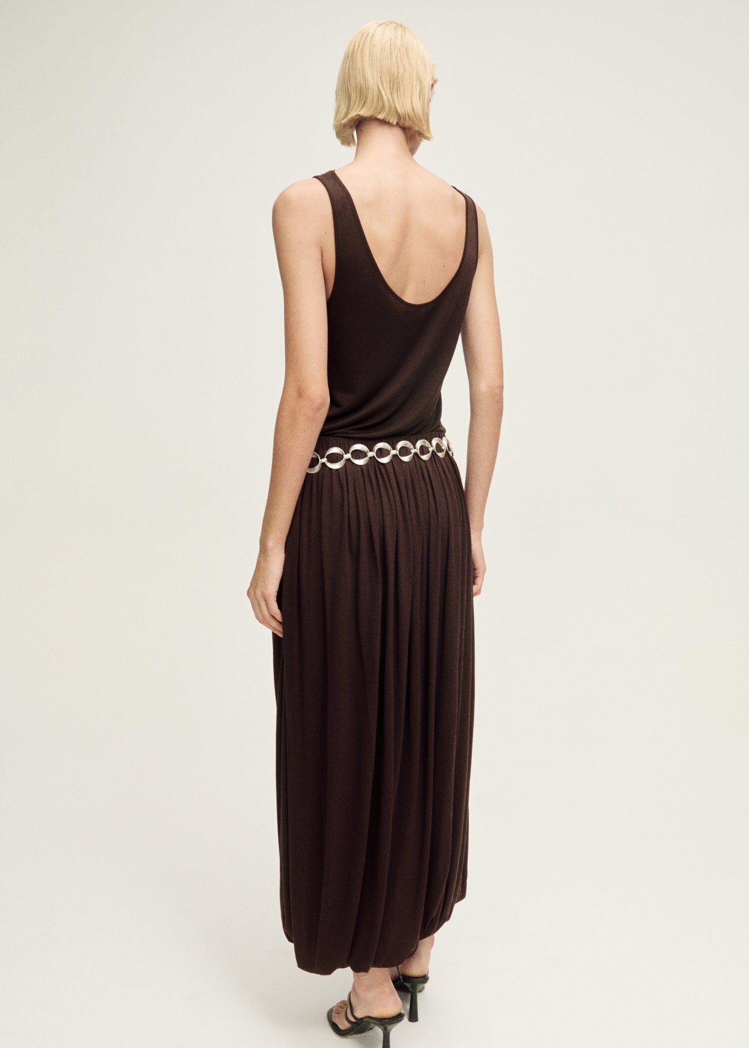 Jupe en laine mélangée avec ourlet bouffant - Verso de l’article