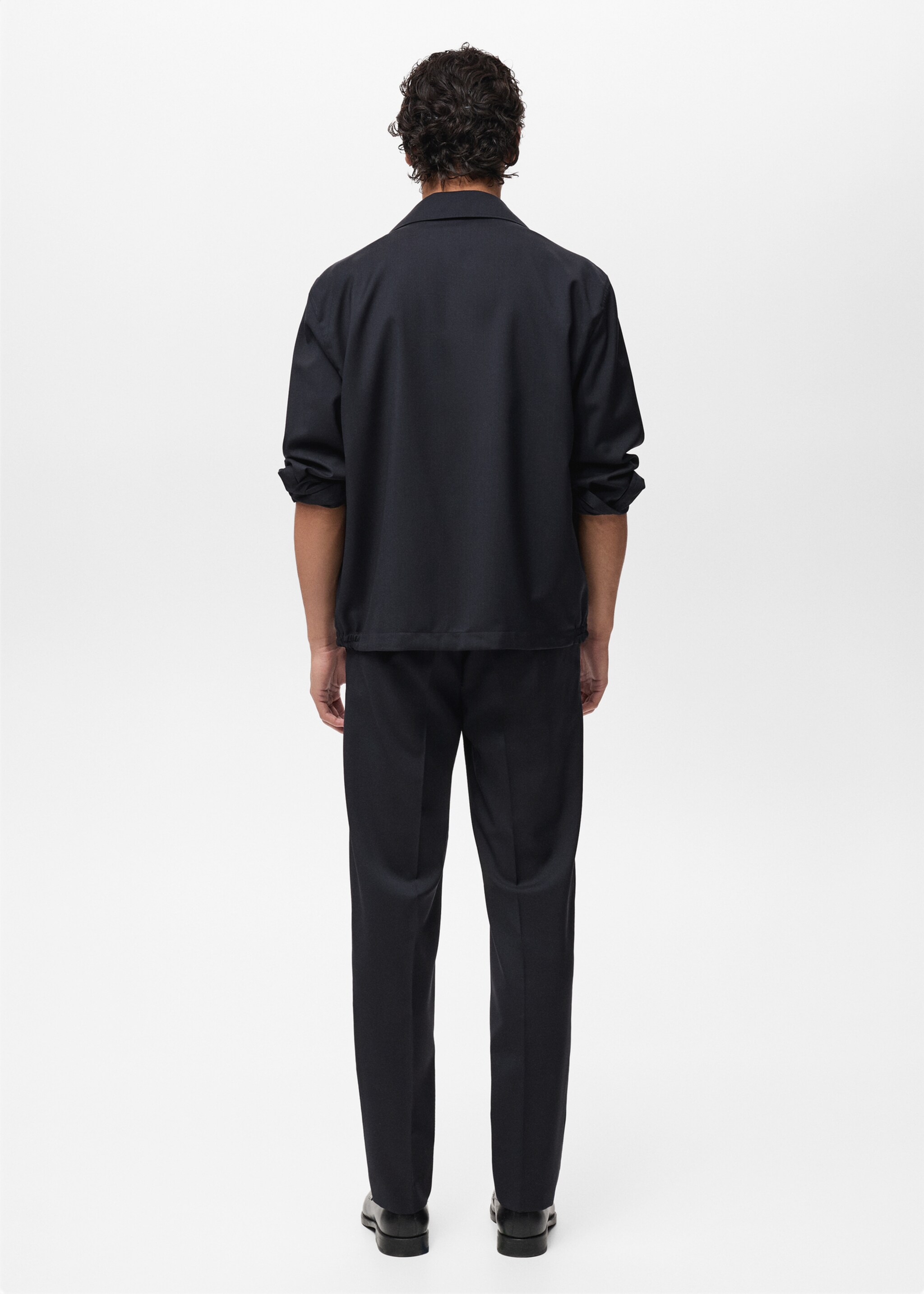 Jaqueta coll camiser llana freda - Revers de l'article, Blau marí fosc. Ref: 87097892-00.