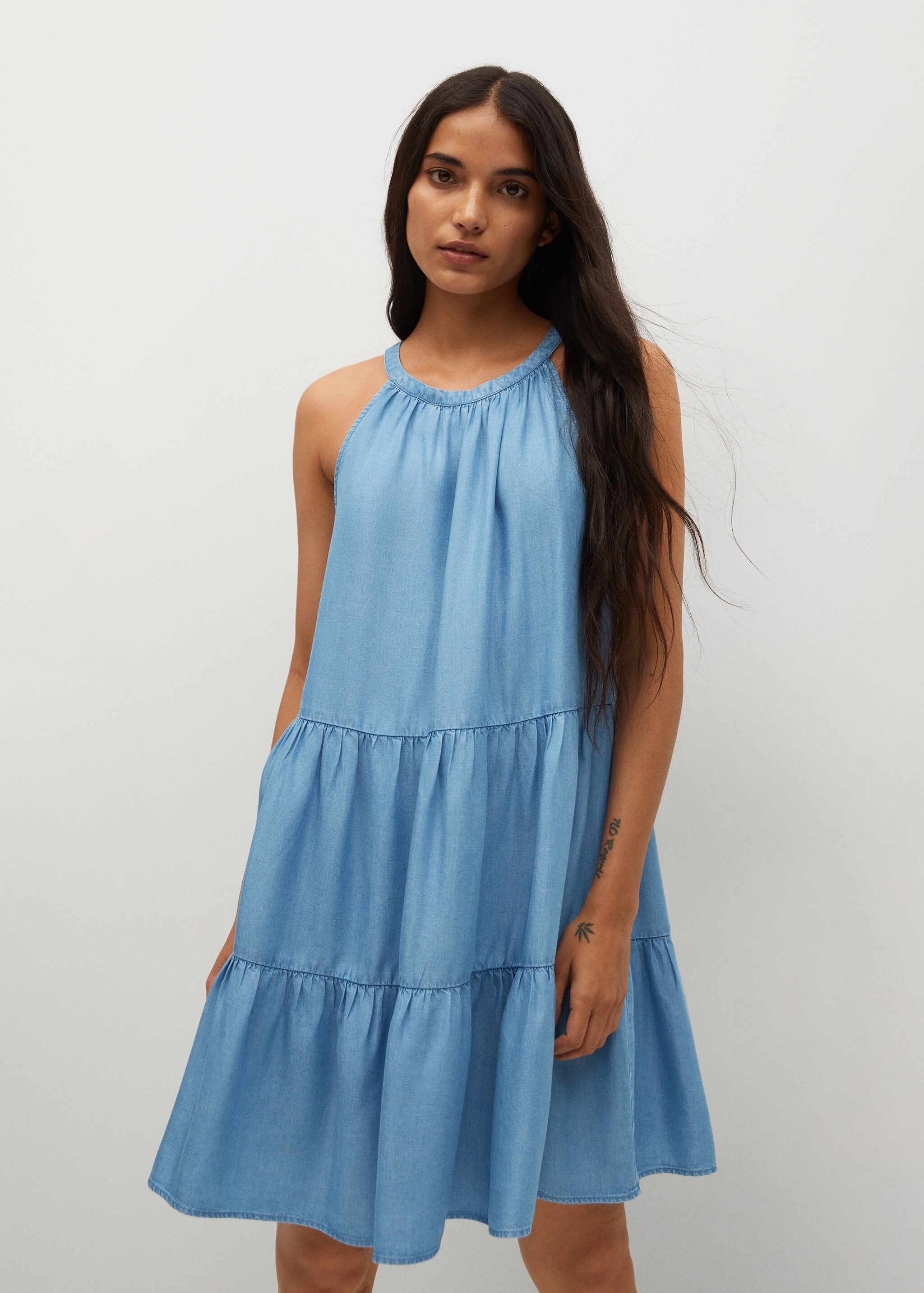 Vestido volantes 100% lyocell - Plano medio