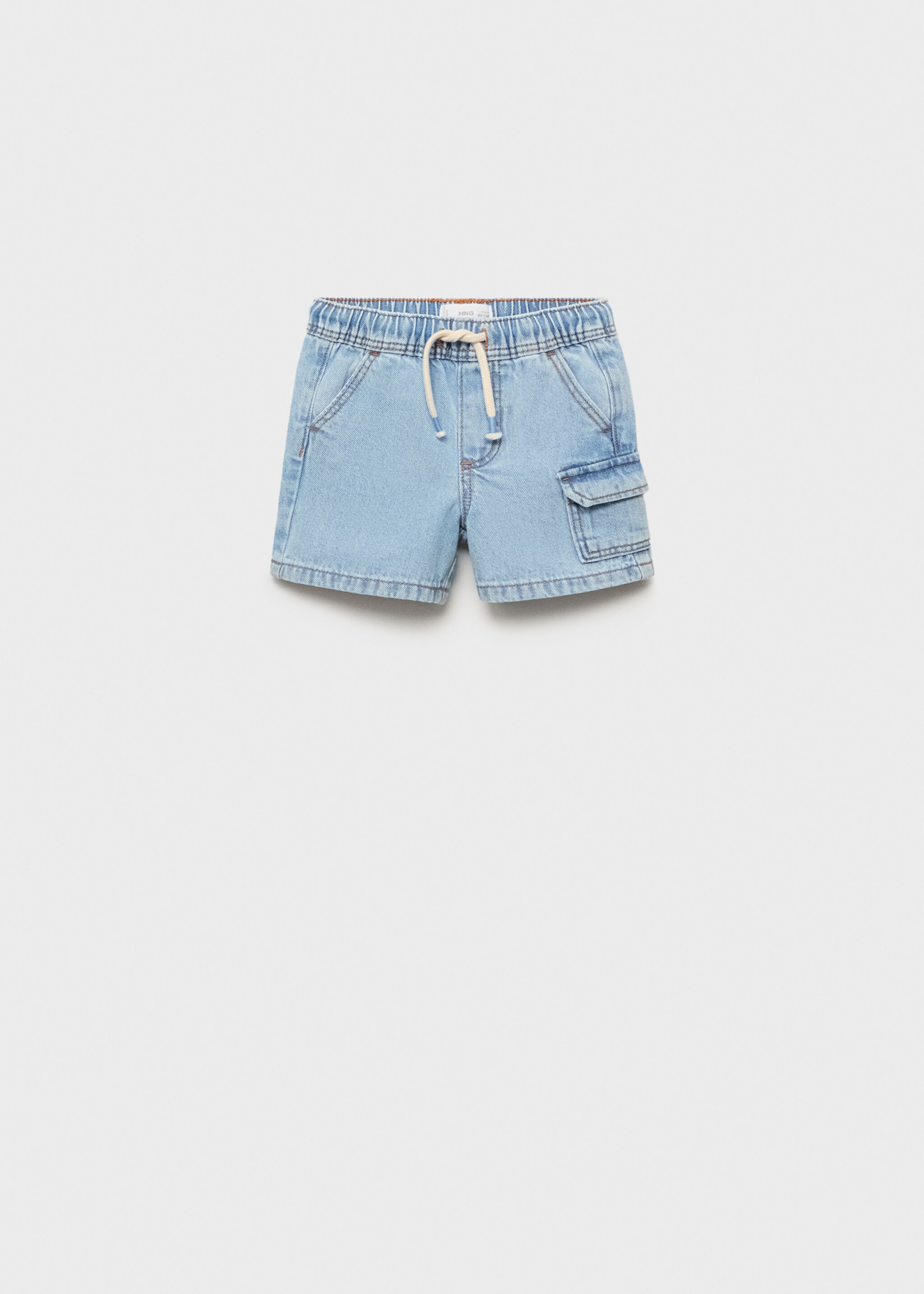 Denim cargo shorts - Article without model, Medium Blue. Ref: 87098266-00.