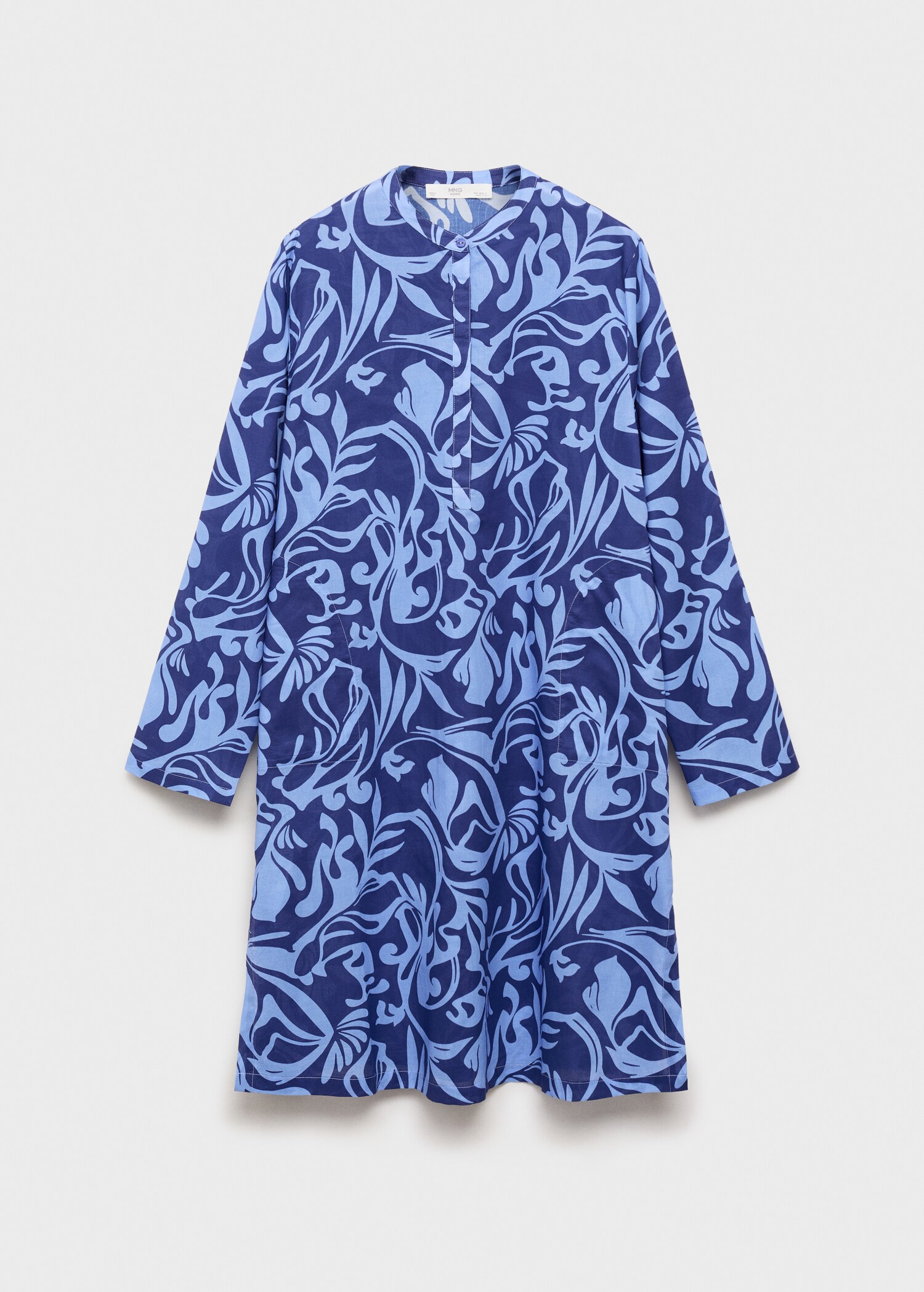 Baumwoll-Kaftan mit zweifarbigem Print - Artikel ohne Model