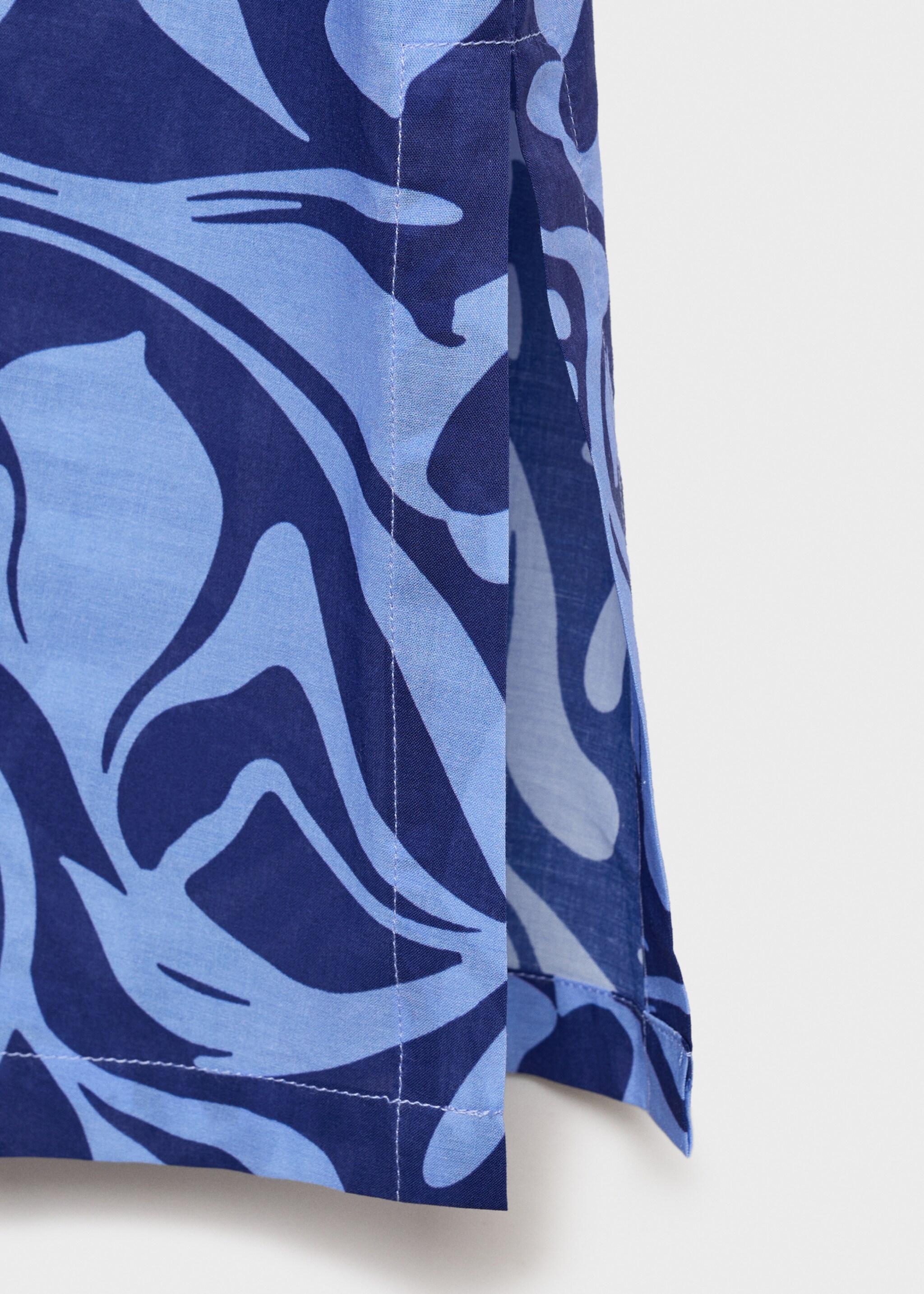 Baumwoll-Kaftan mit zweifarbigem Print - Detail des Artikels 0, Blau. Ref: 87098269-00.