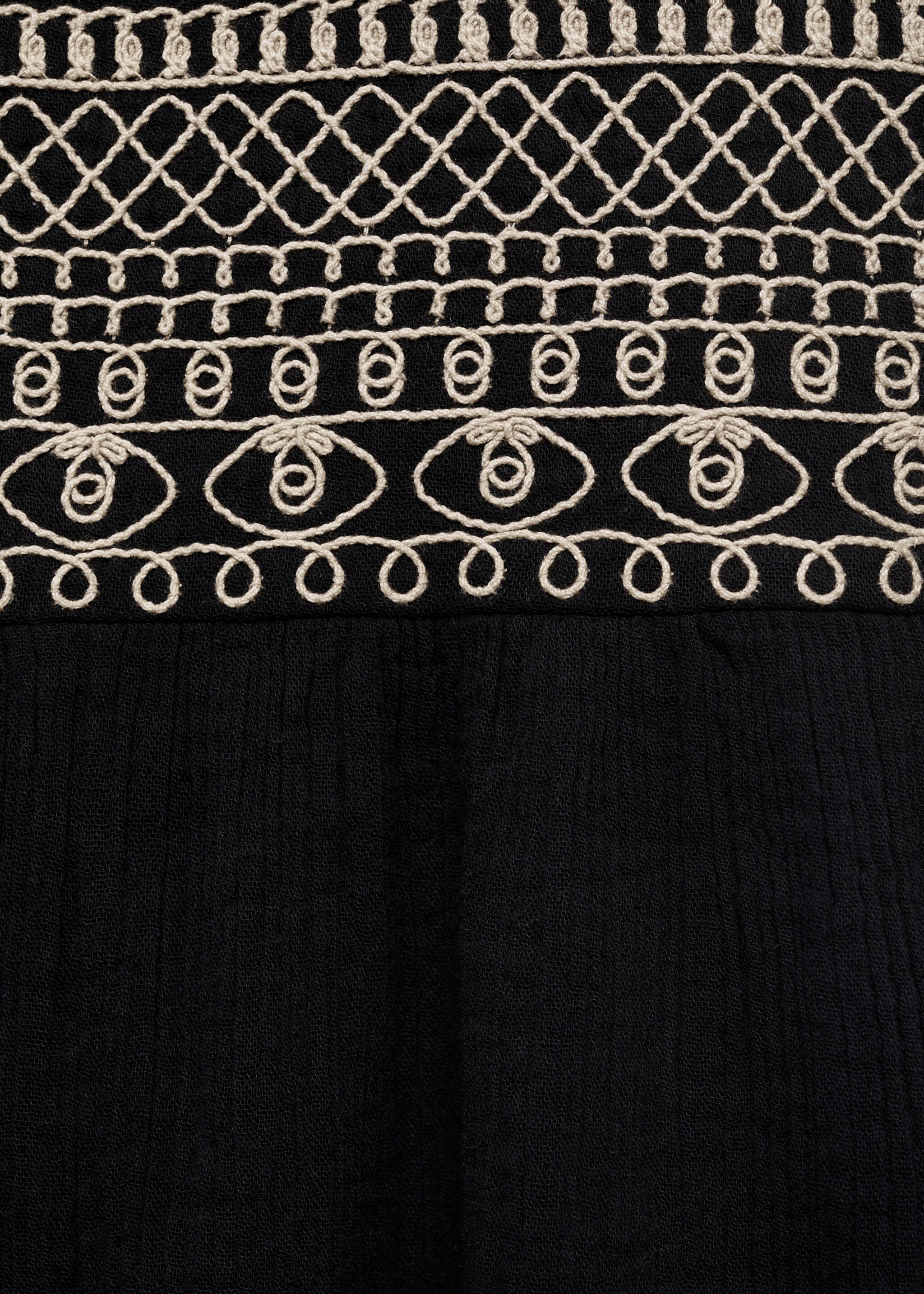 Embroidered panel jumpsuit - Details of the article 0, Black. Ref: 87098270-00.