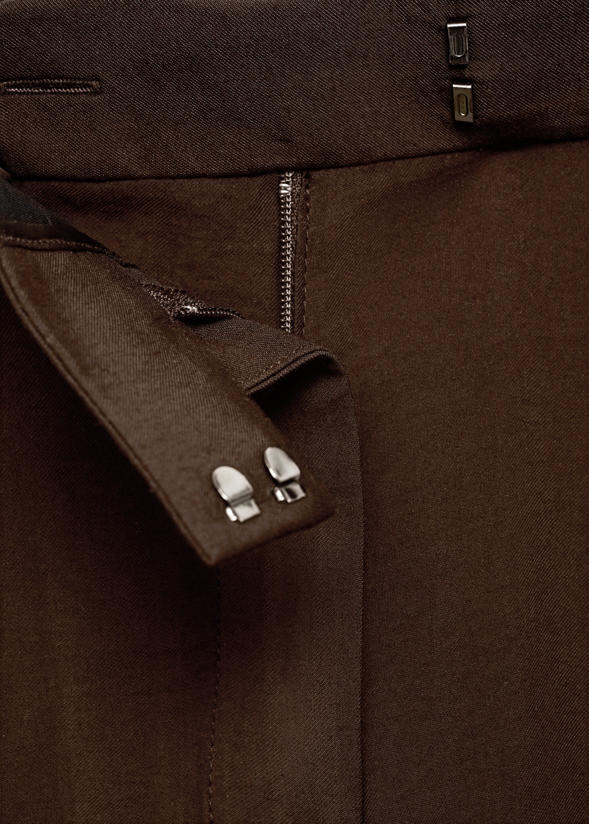 Wide leg pleated trousers - Details of the article 0, Chocolate. Ref: 87098273-00.