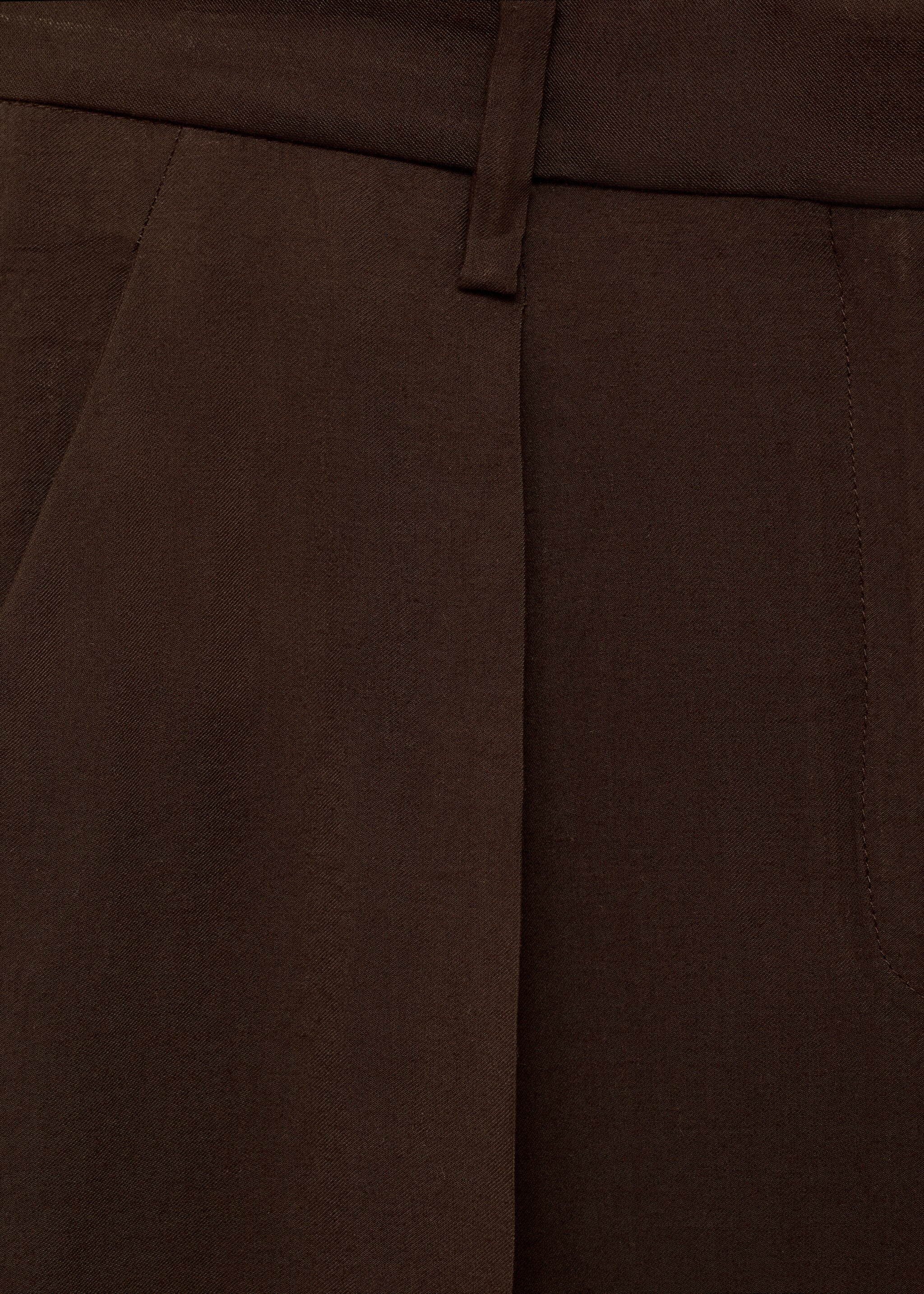 Wide leg pleated trousers - Details of the article 8, Chocolate. Ref: 87098273-00.