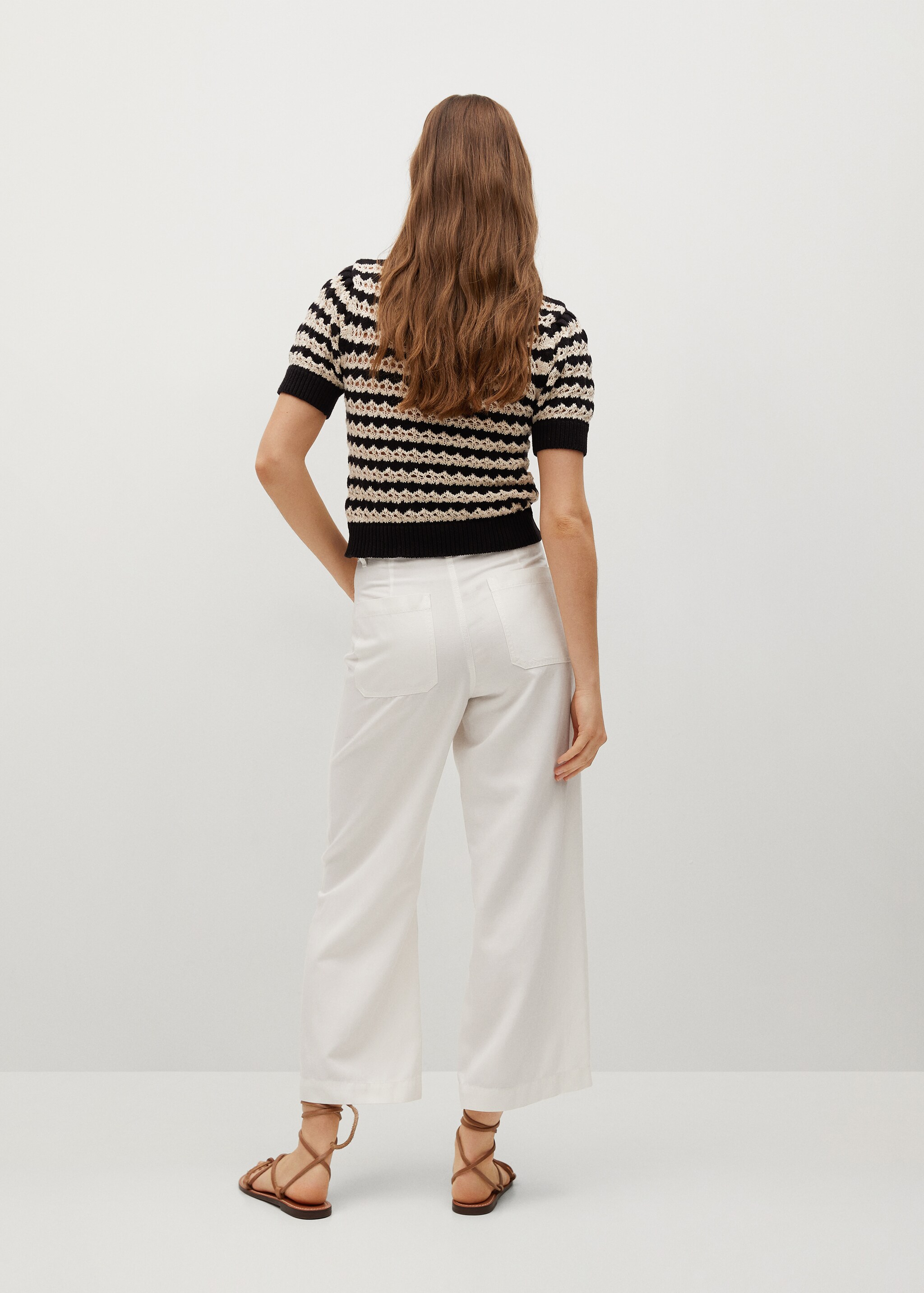 Pantalón culotte algodón lino - Reverso del artículo