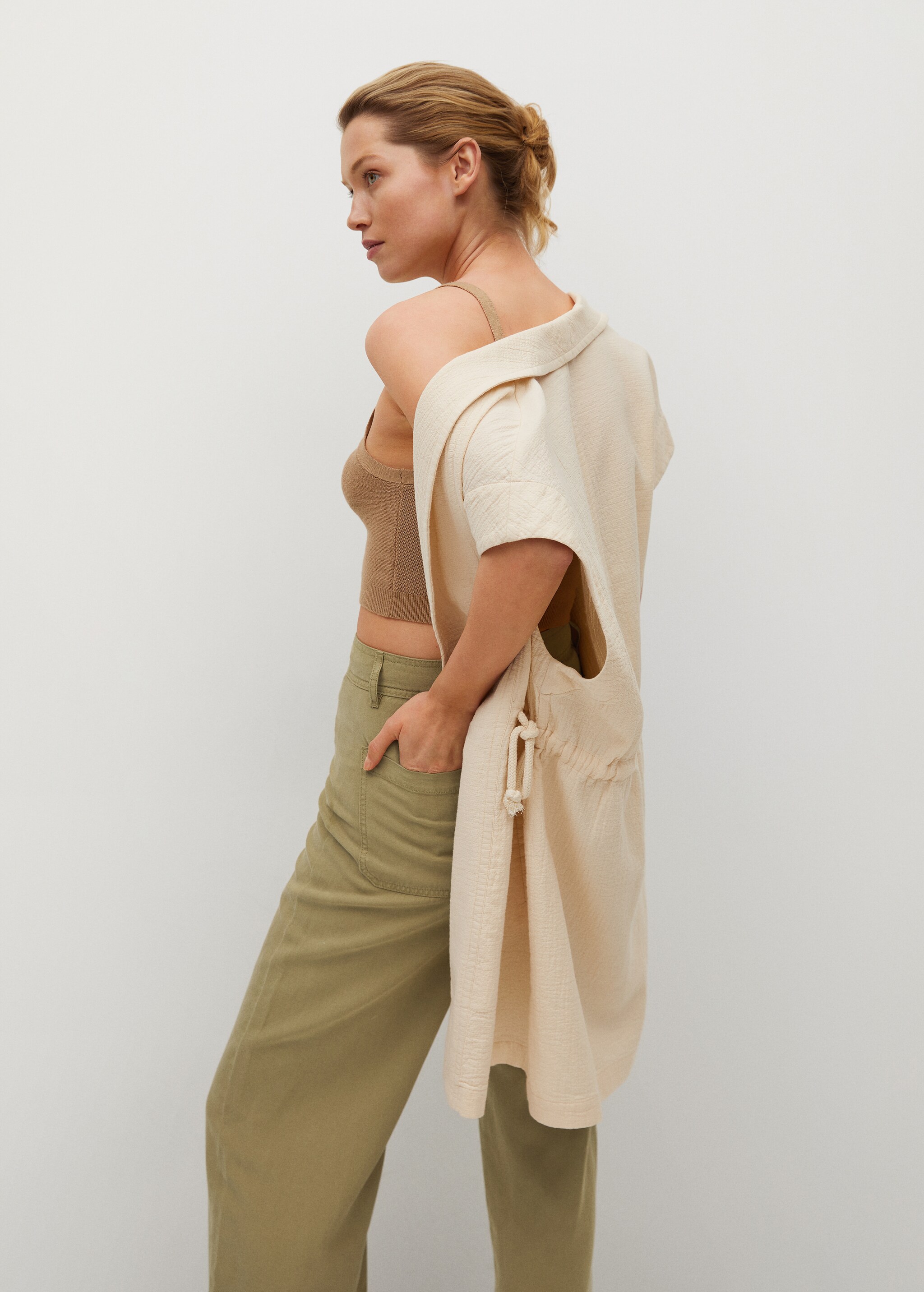 Pantalón culotte algodón lino - Detalle del artículo 3
