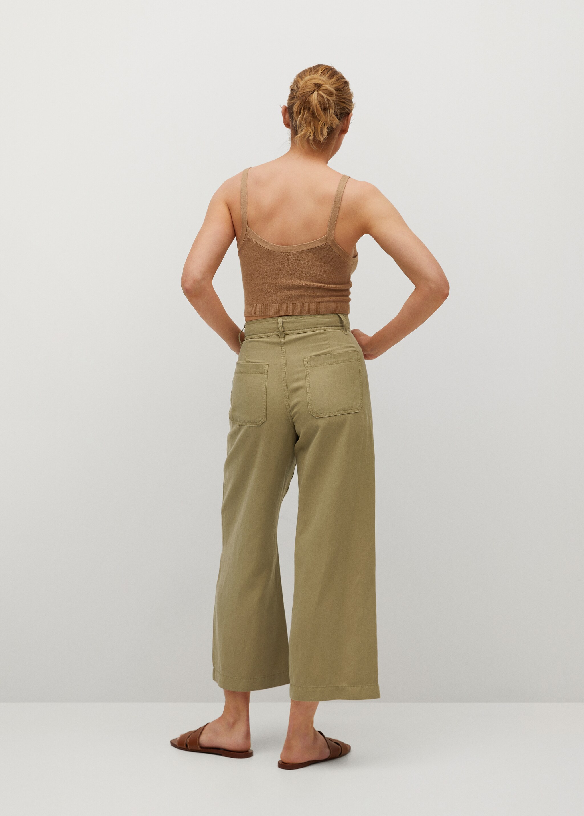 Pantalón culotte algodón lino - Reverso del artículo