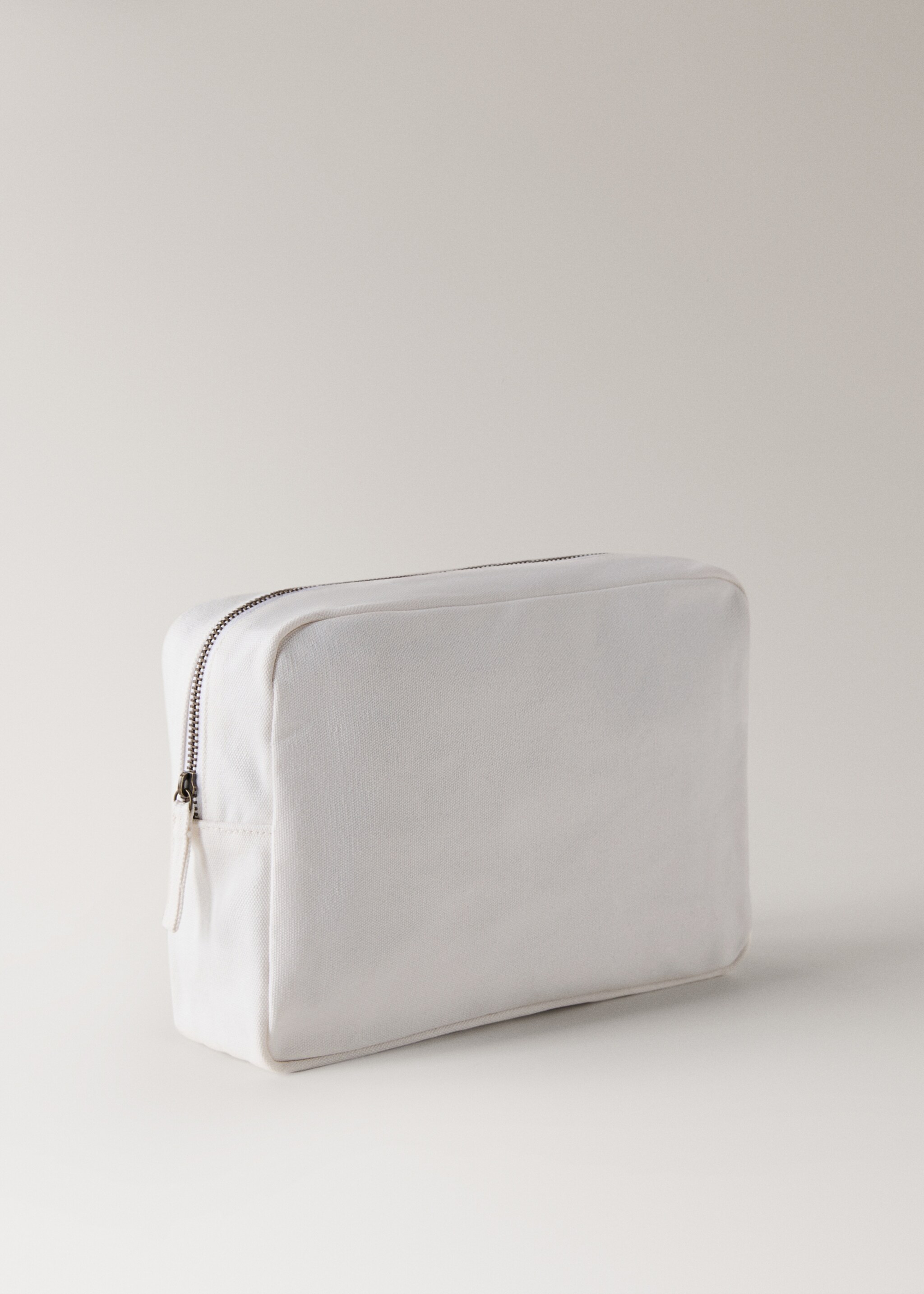 Plain cotton toiletry bag - Details of the article 1, Off White. Ref: 87098647-00.