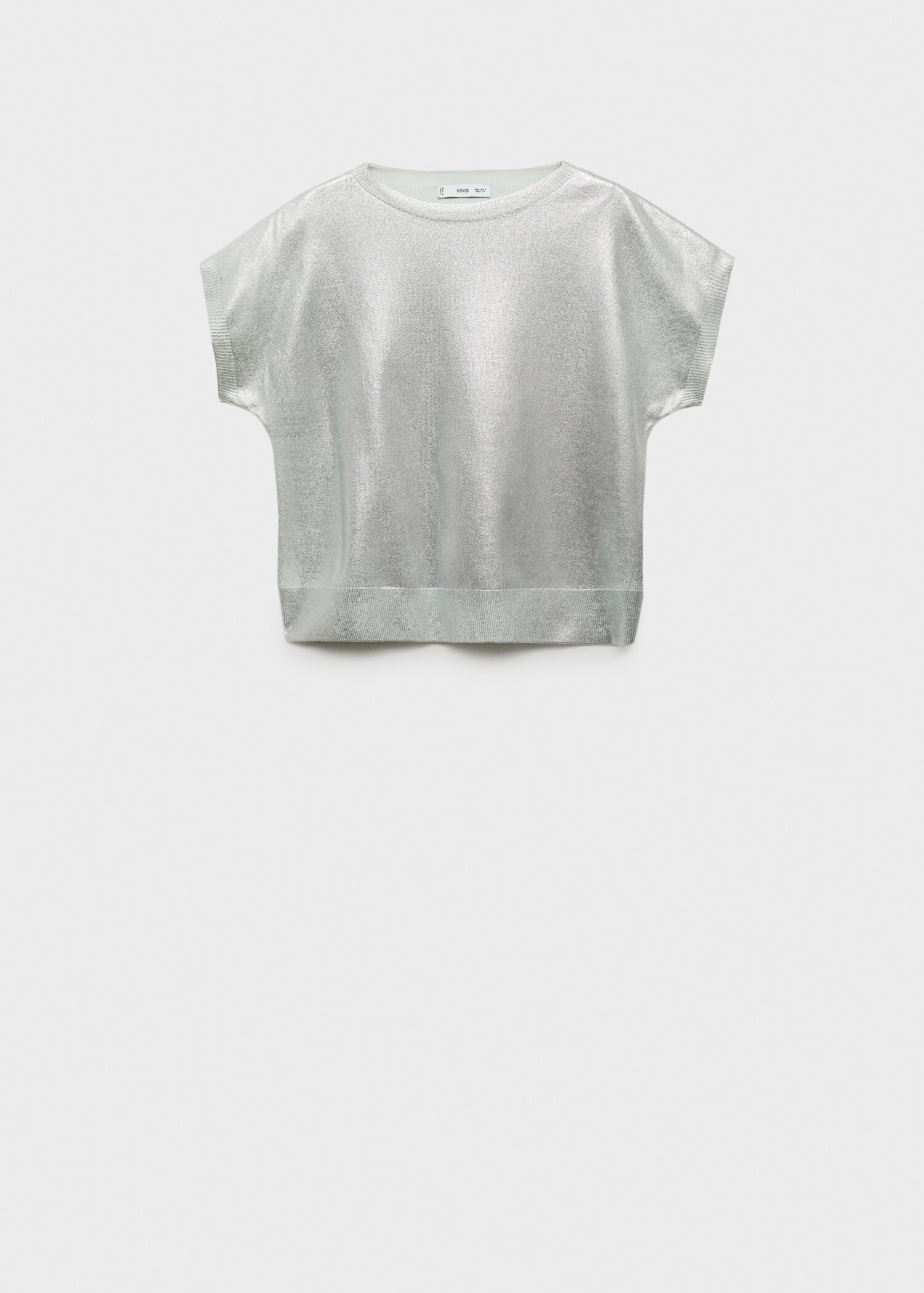 Short-sleeved foil knitted sweater - Article without model