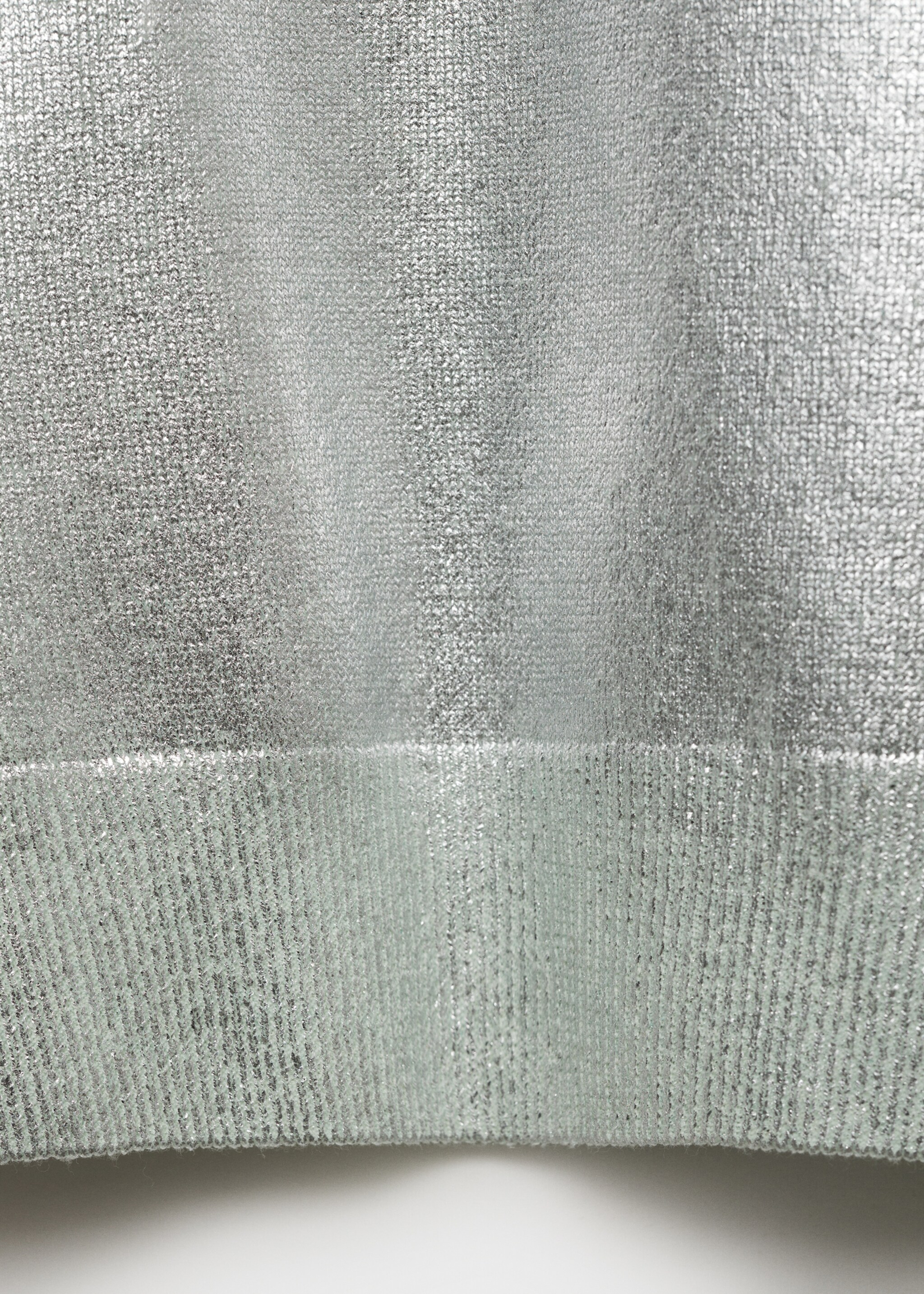 Short-sleeved foil knitted sweater - Details of the article 0, Mint Green. Ref: 87098648-00.
