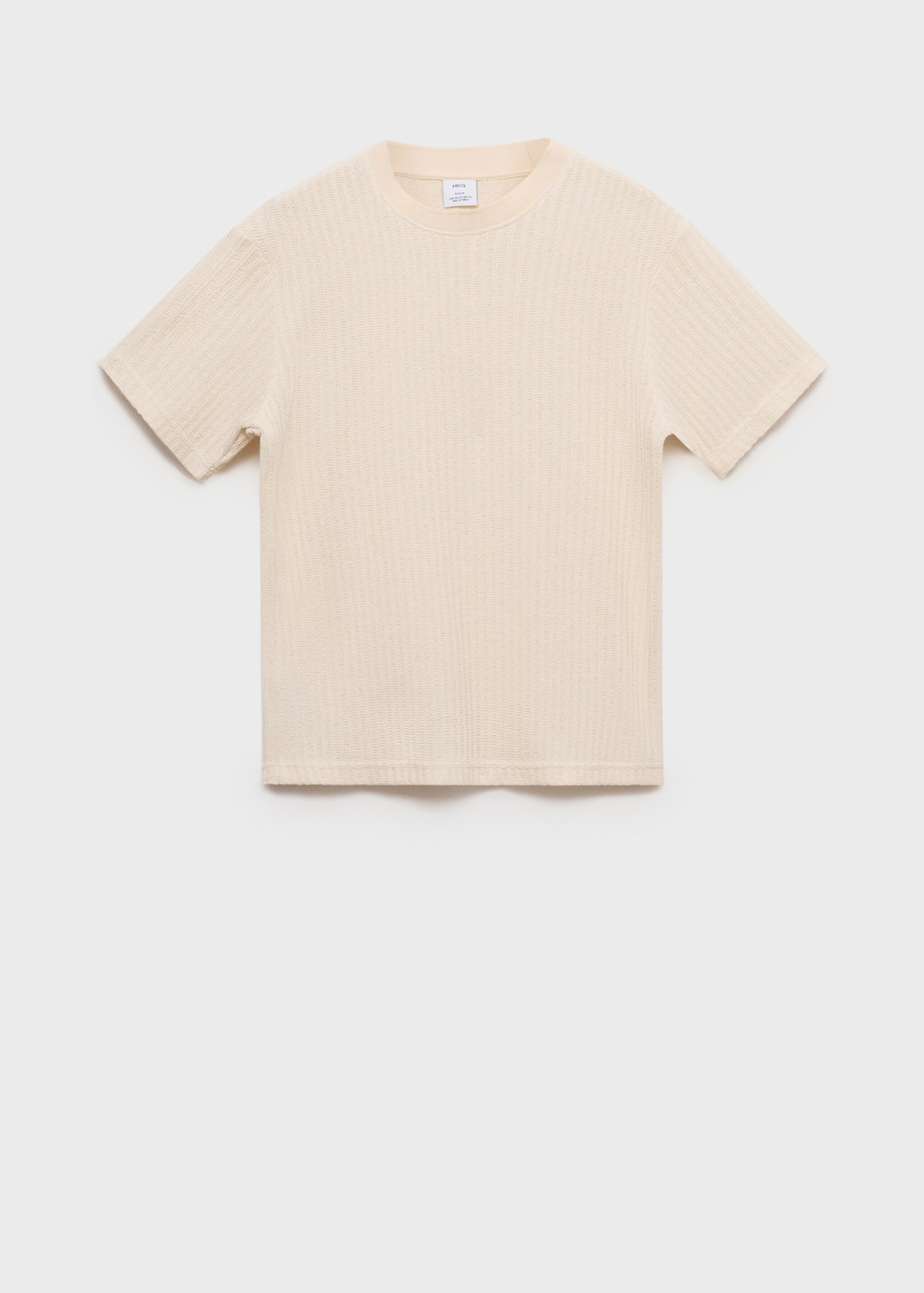 Geripptes Strick-T-Shirt - Artikel ohne Model, Elfenbeinweiß. Ref: 87099217-00.