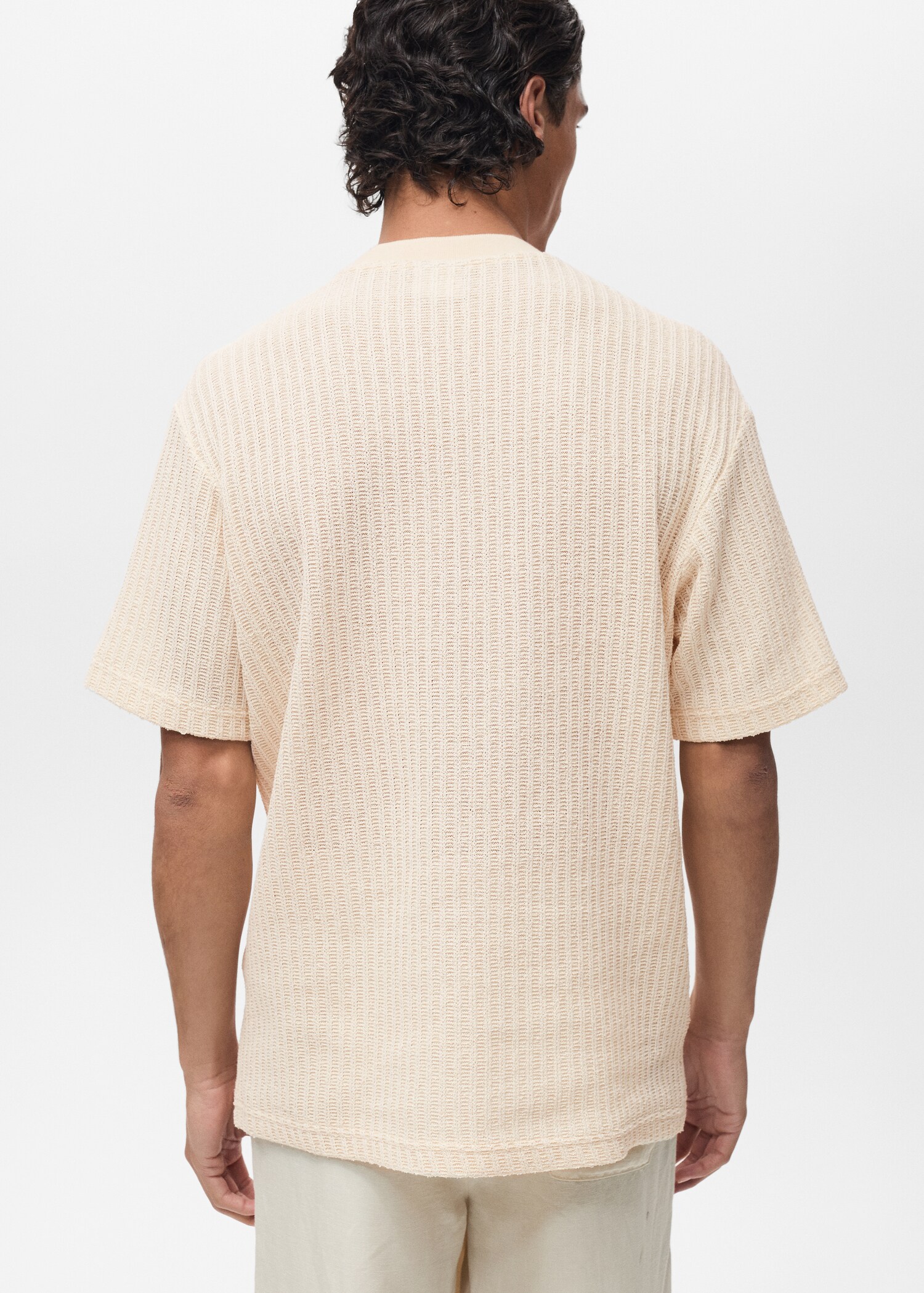 Ribbed  knit t-shirt - Reverse of the article
