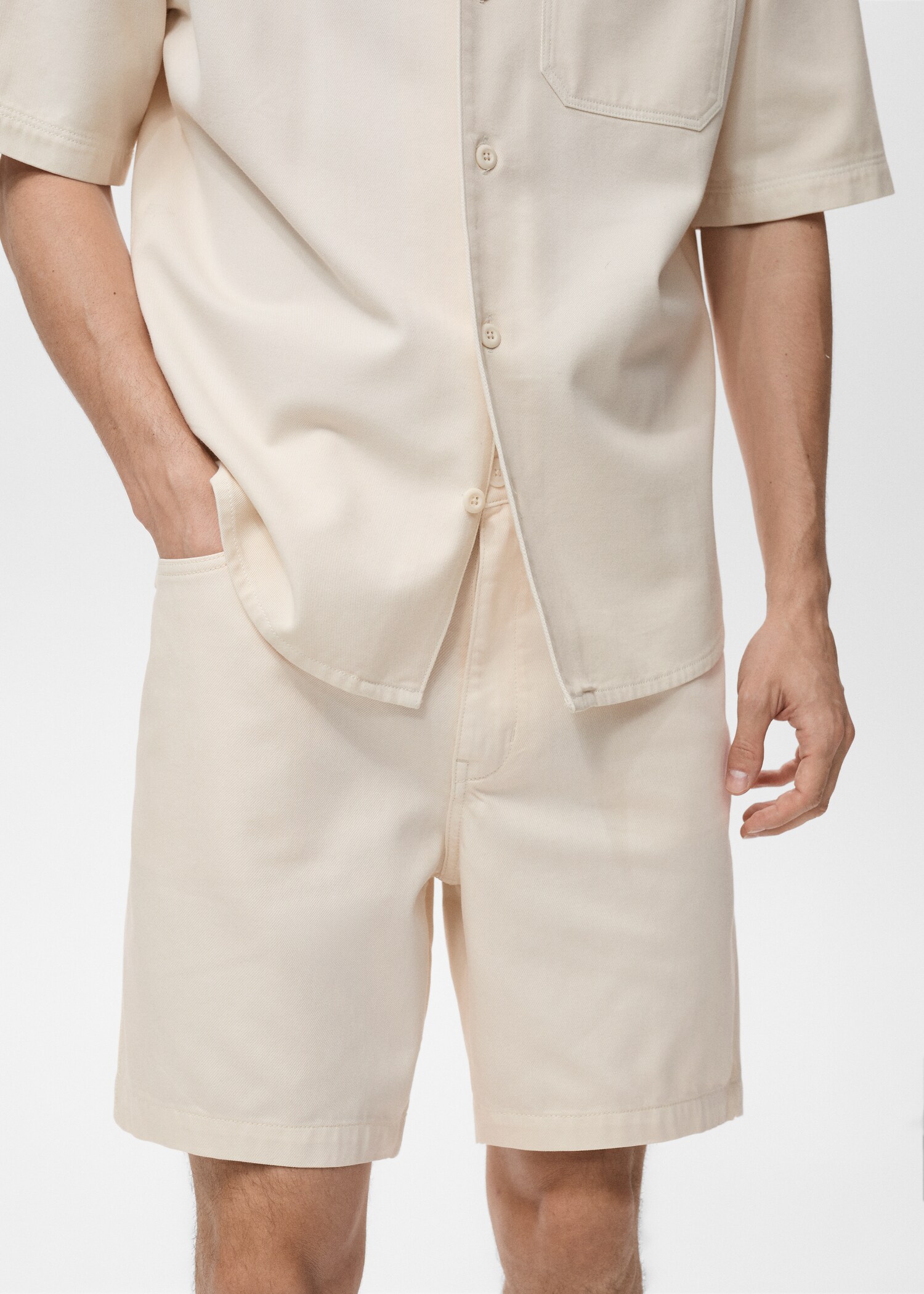 Cotton lyocell bermuda shorts - Details of the article 1