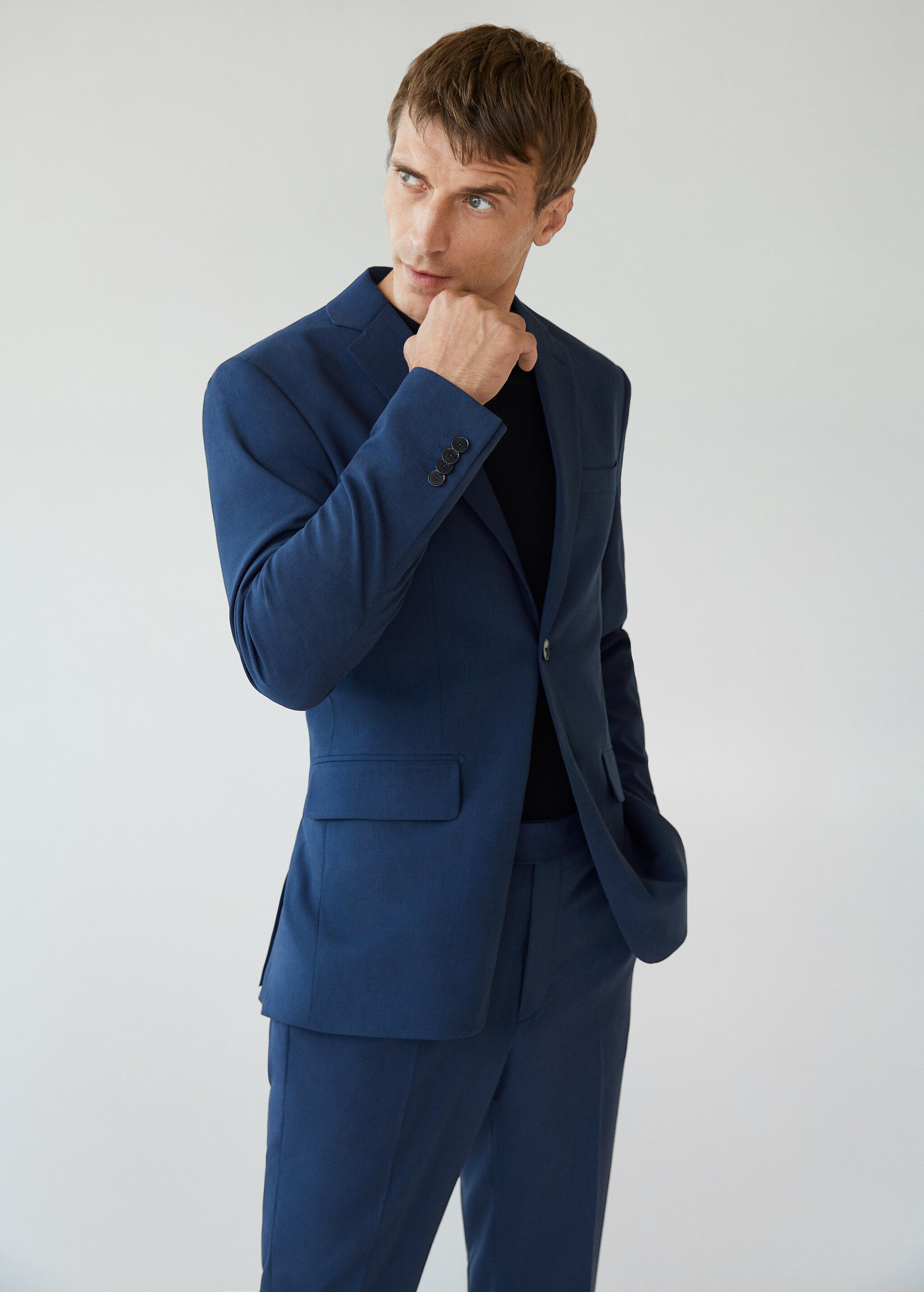 Sako slim fit s mikro strukturou - Náhled ve středové rovině