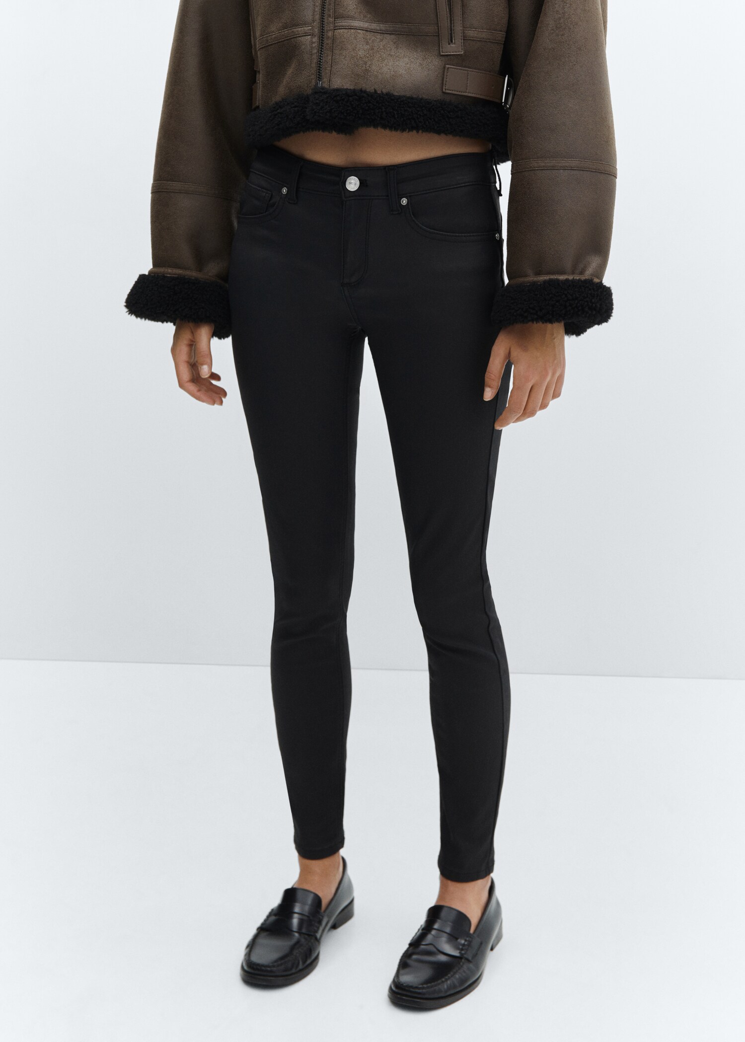 Gewachste Skinny-Push-Up-Jeans - Mittlere Ansicht