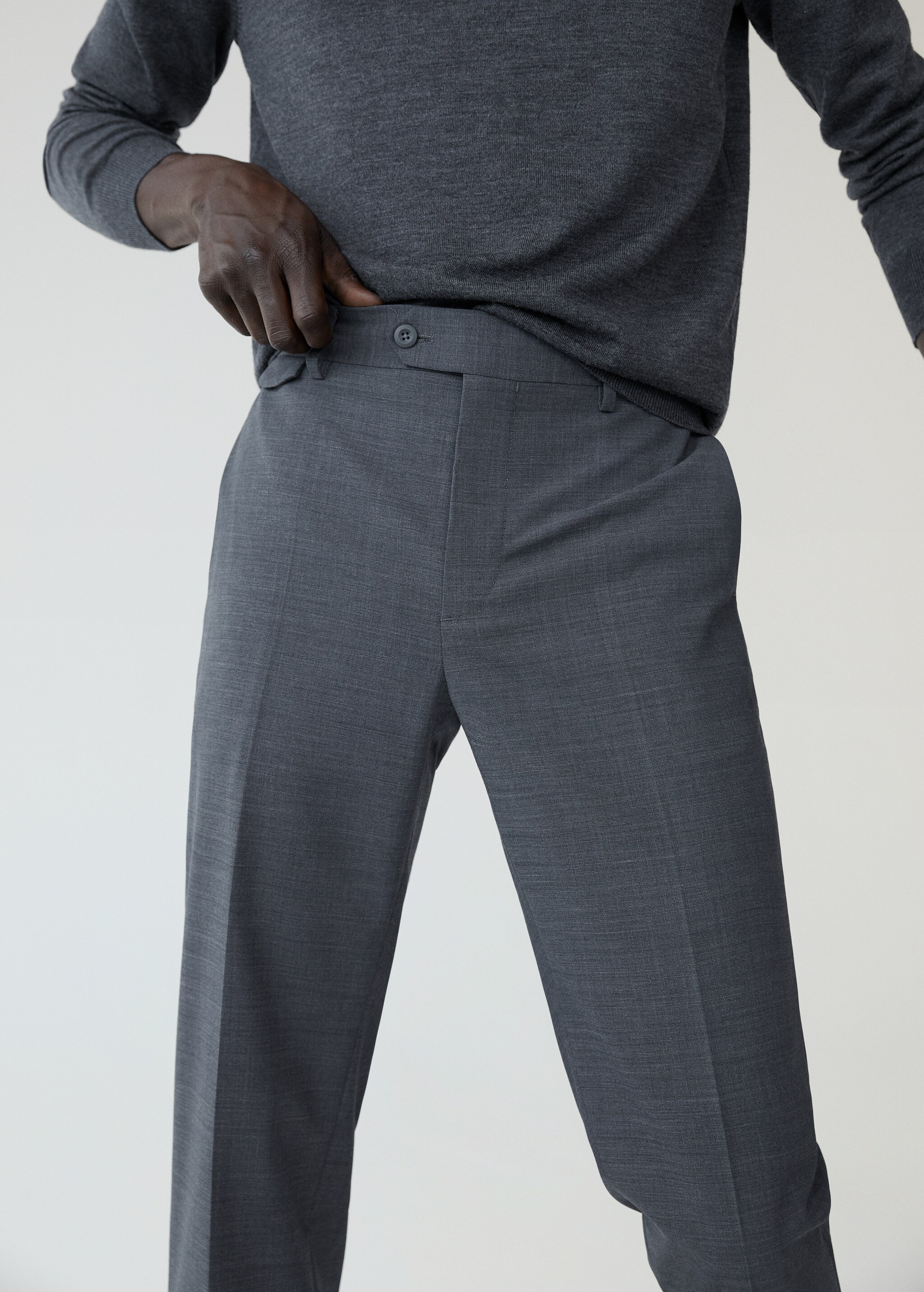 Pantalón traje slim fit lana - Detalle del artículo 1
