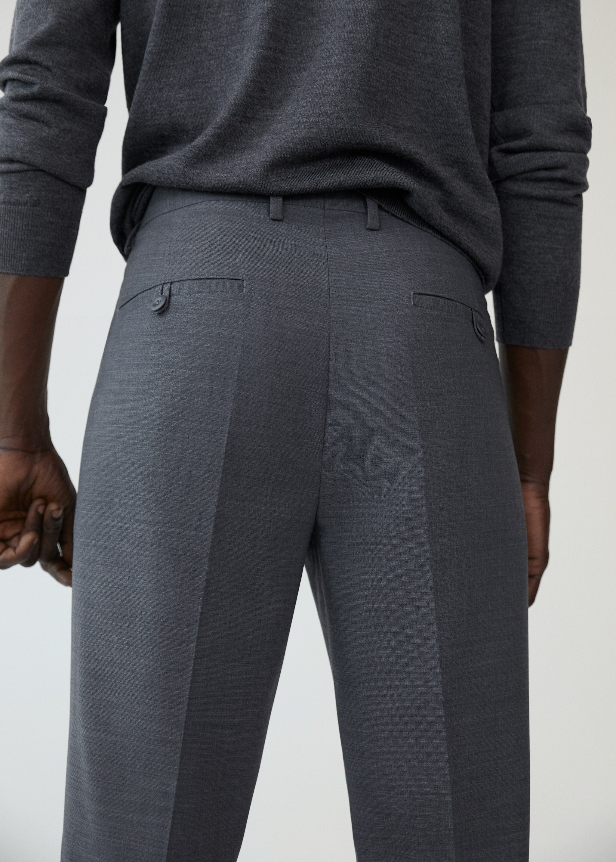 Pantalón traje slim fit lana - Detalle del artículo 2