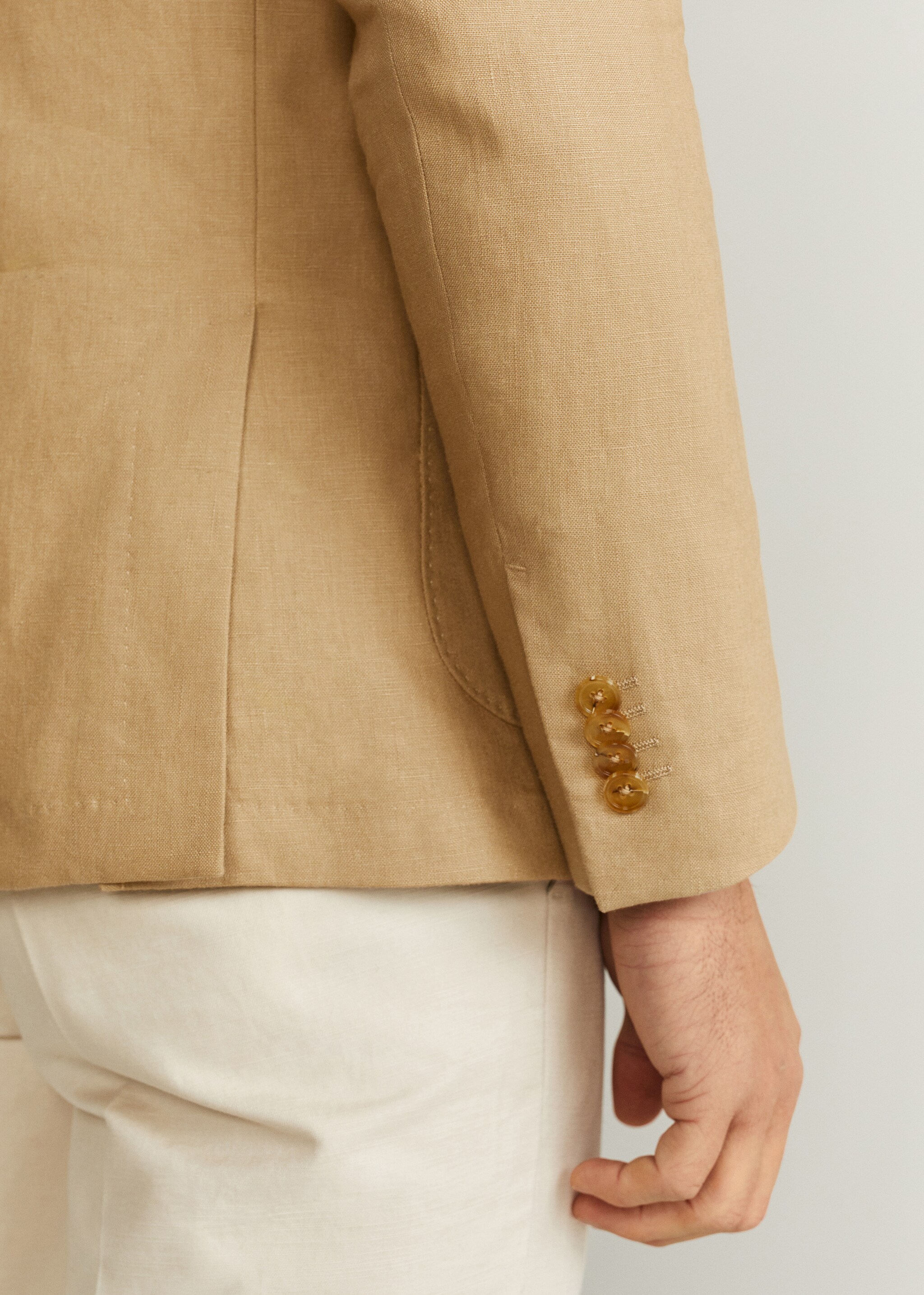 100% linen slim fit blazer - Details of the article 4