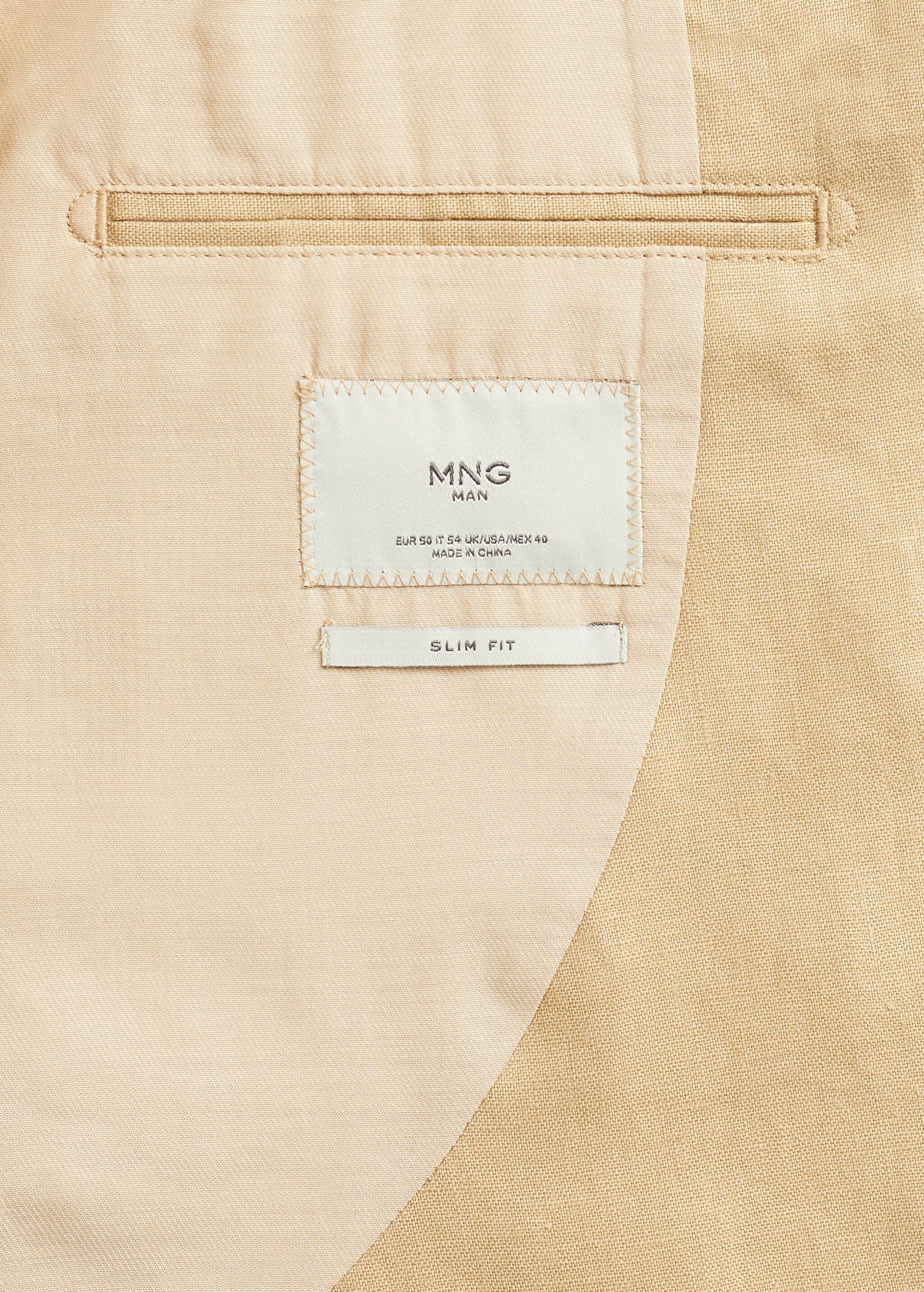 100% linen slim fit blazer - Details of the article 7