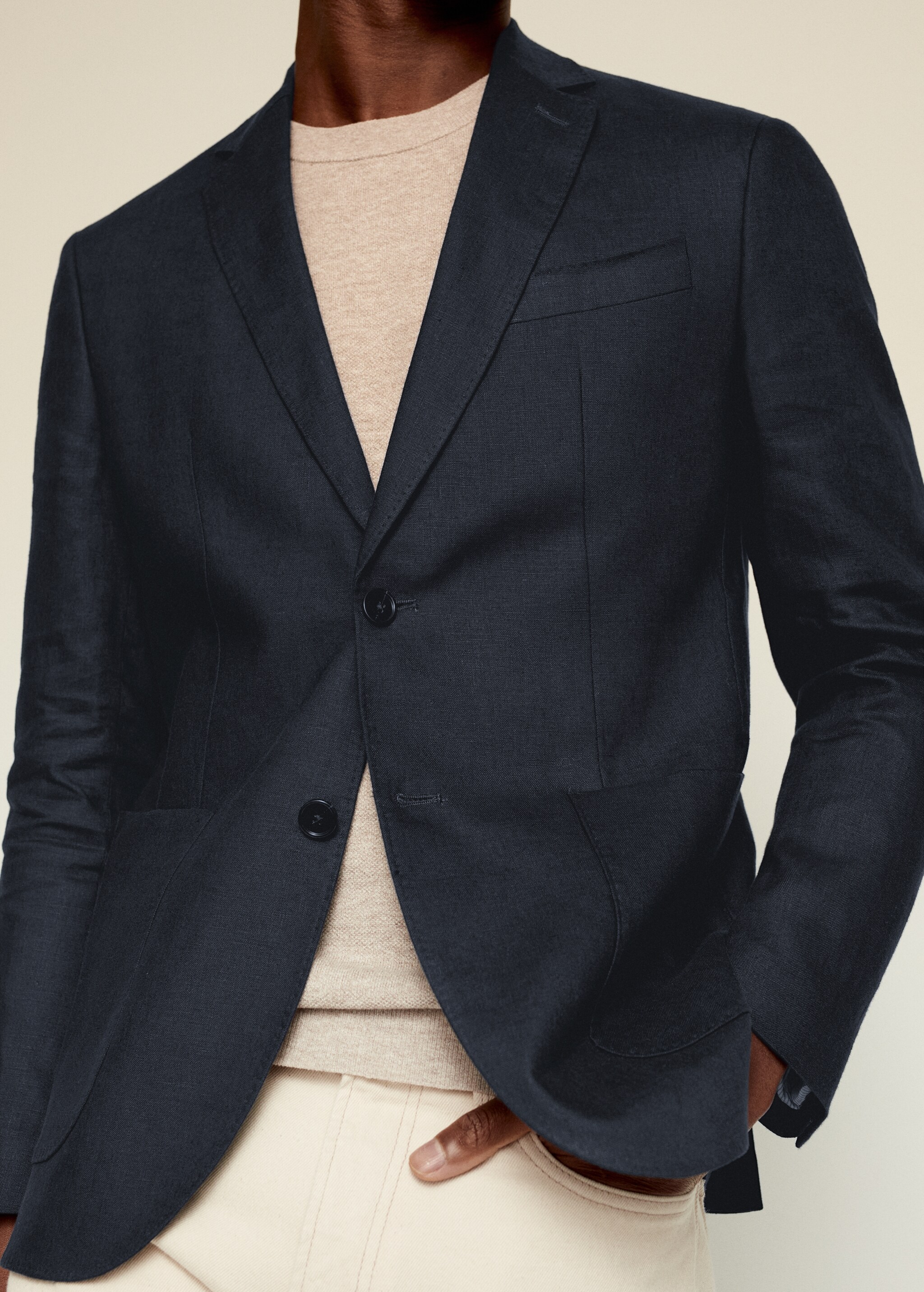 100% linen slim fit blazer - Details of the article 2