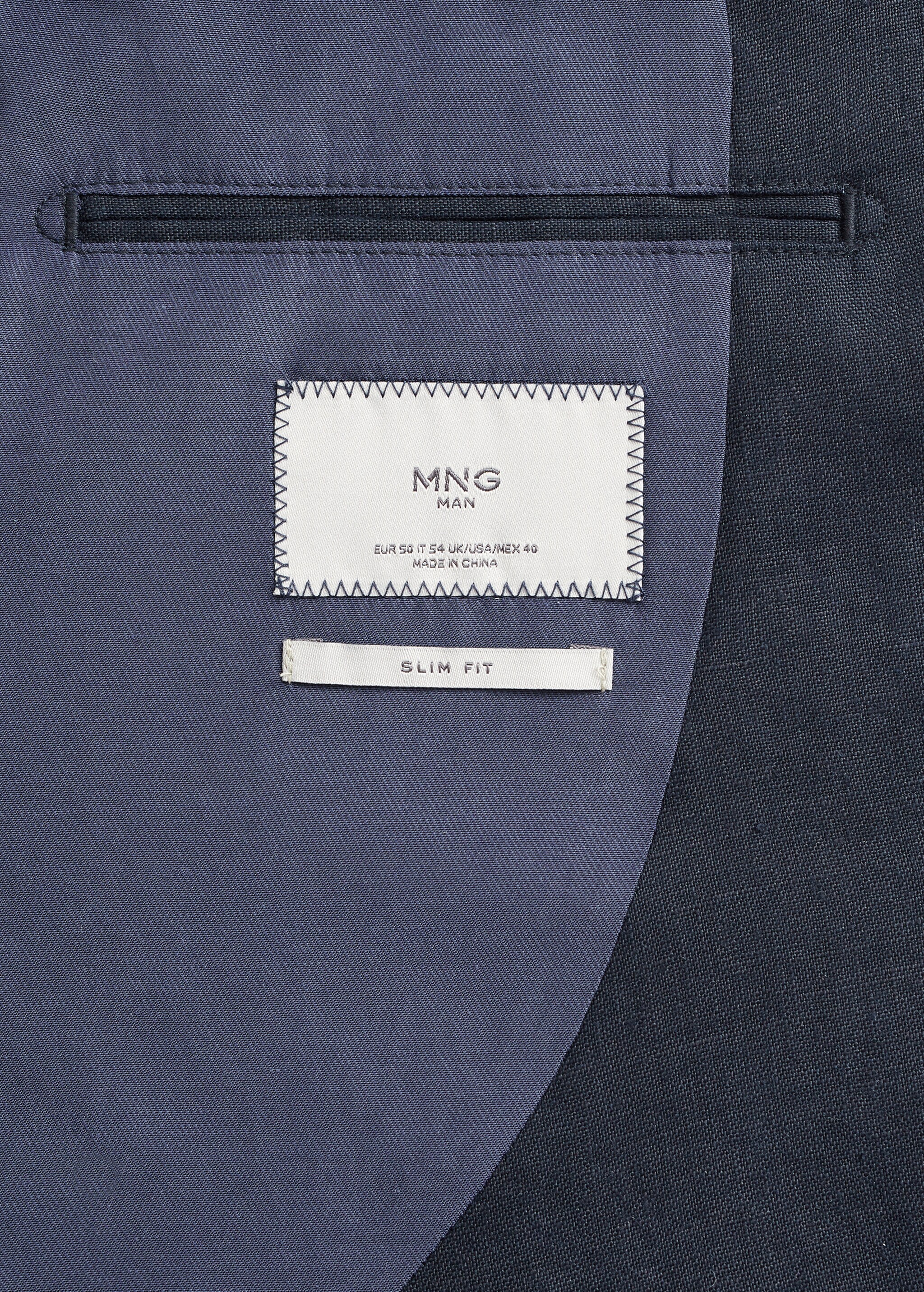100% linen slim fit blazer - Details of the article 7