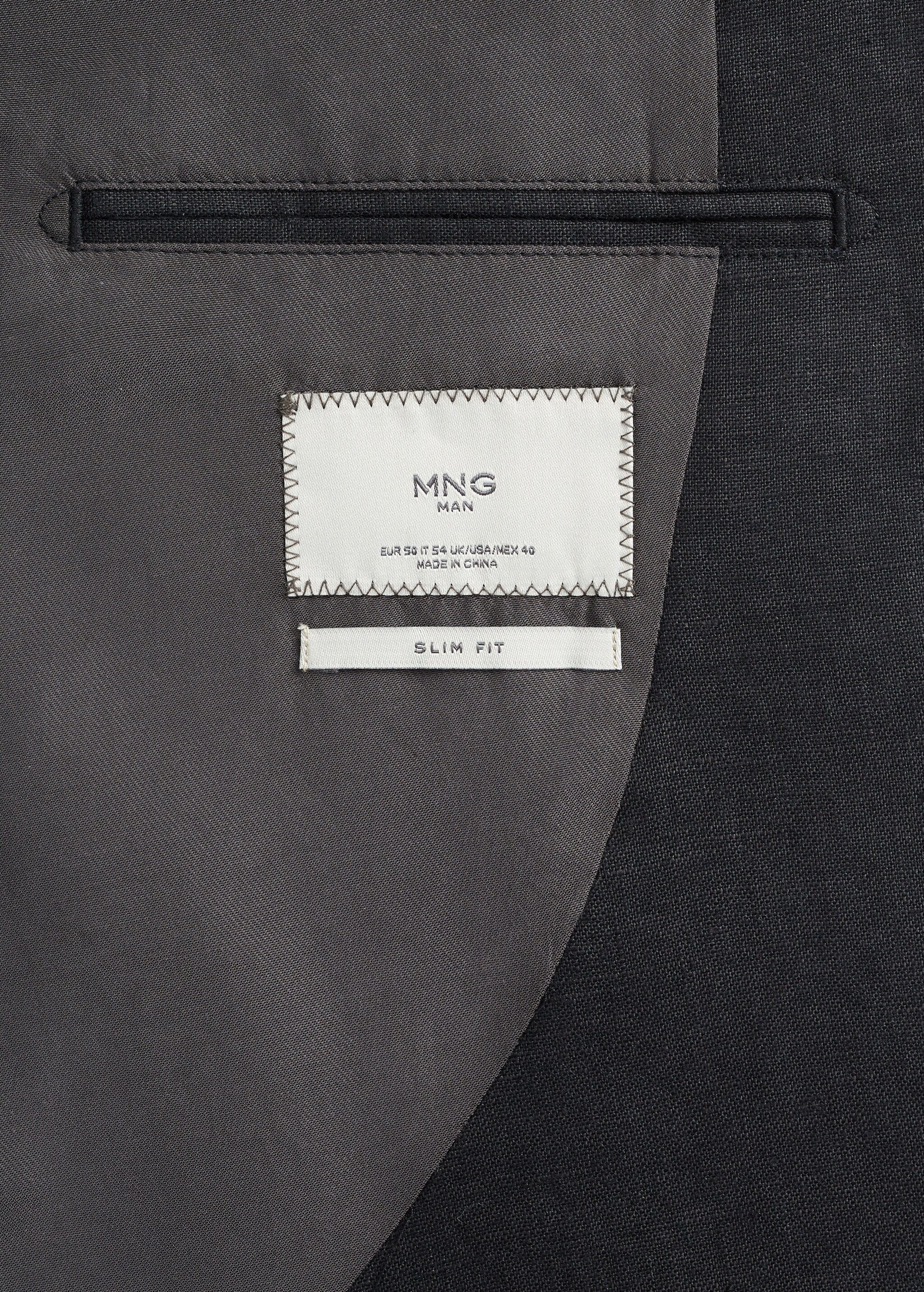 100% linen slim fit blazer - Details of the article 8