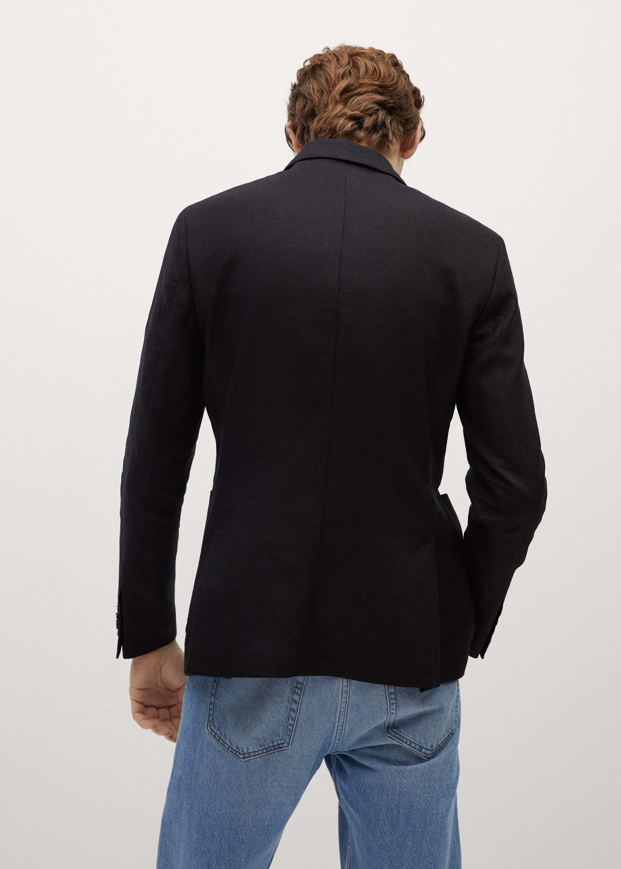 100% linen slim fit blazer - Reverse of the article