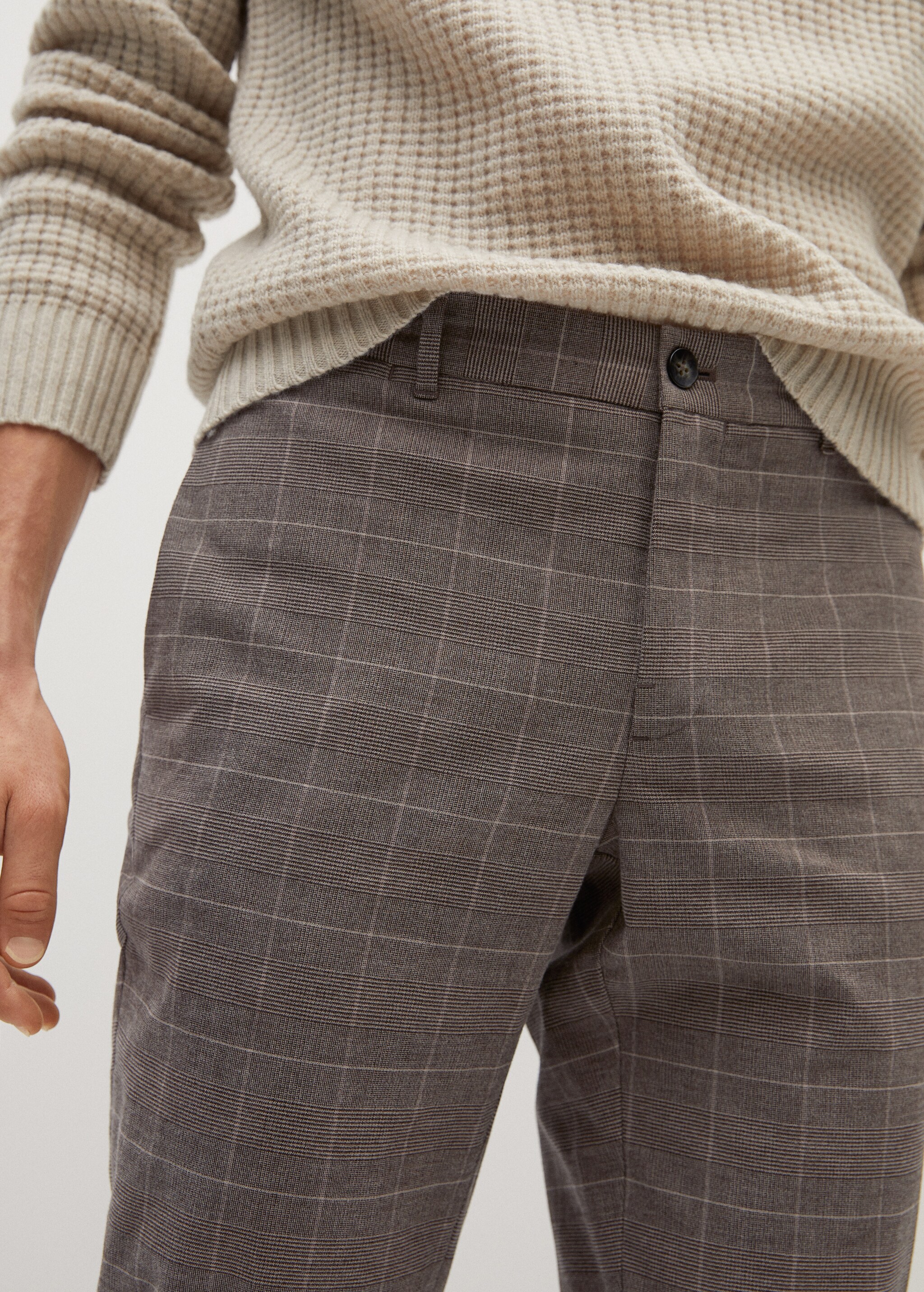 Pantalón slim fit algodón cuadros - Detalle del artículo 1